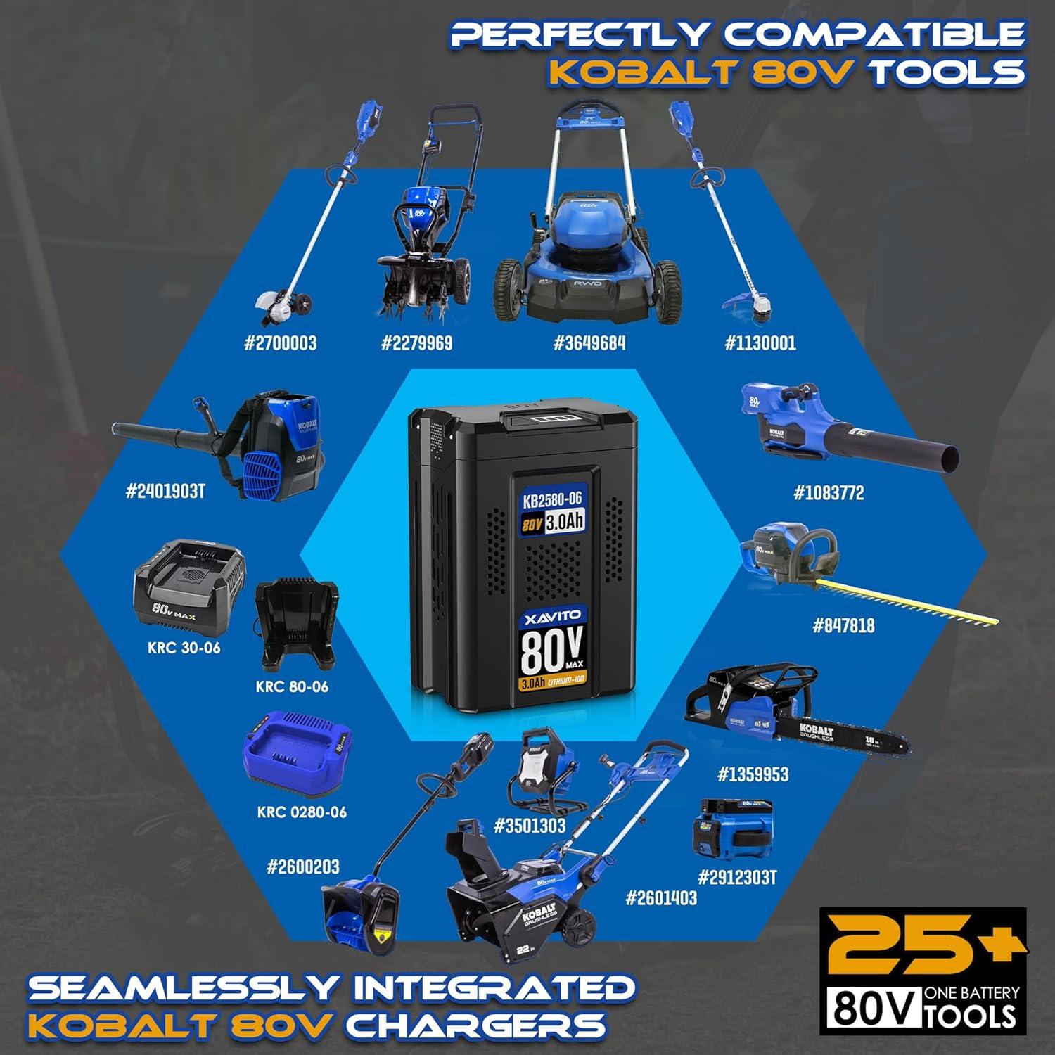 Batería de Litio XAVITO 80V 3000mAh para Kobalt