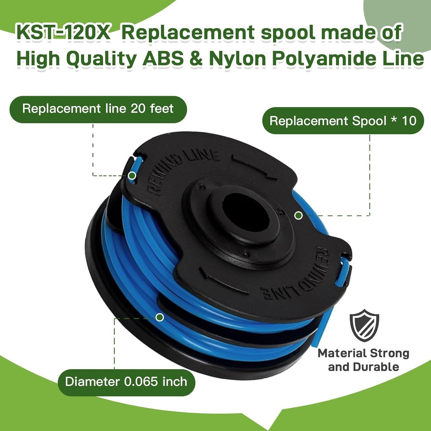 Carrete de hilo Kobalt KST-120X 10 piezas 20 pies nylon