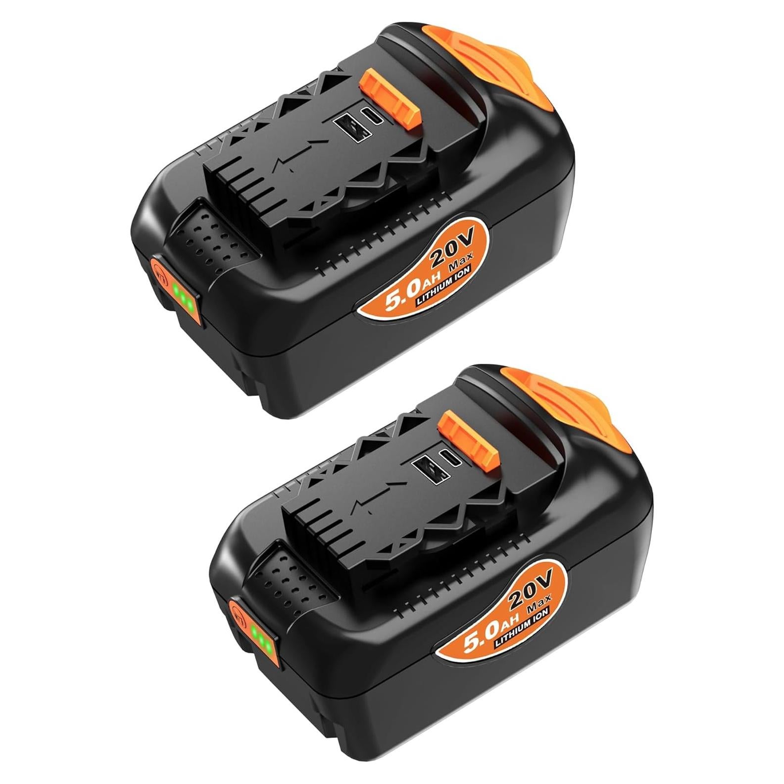 Batería de Litio Ion Dewalt 20V MAX 5.0 Ah 2-Pack USB-C