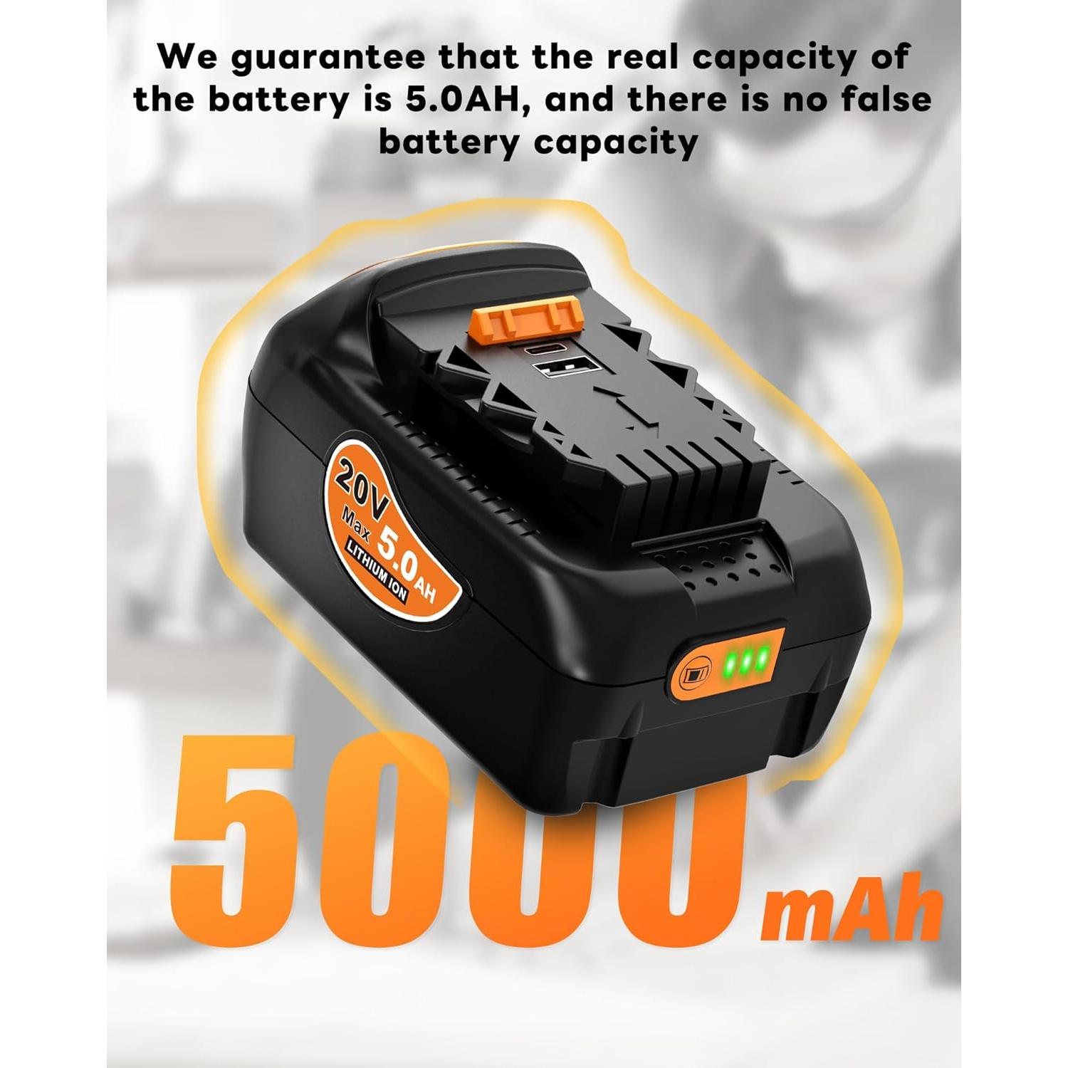 Batería de Litio Ion Dewalt 20V MAX 5.0 Ah 2-Pack USB-C