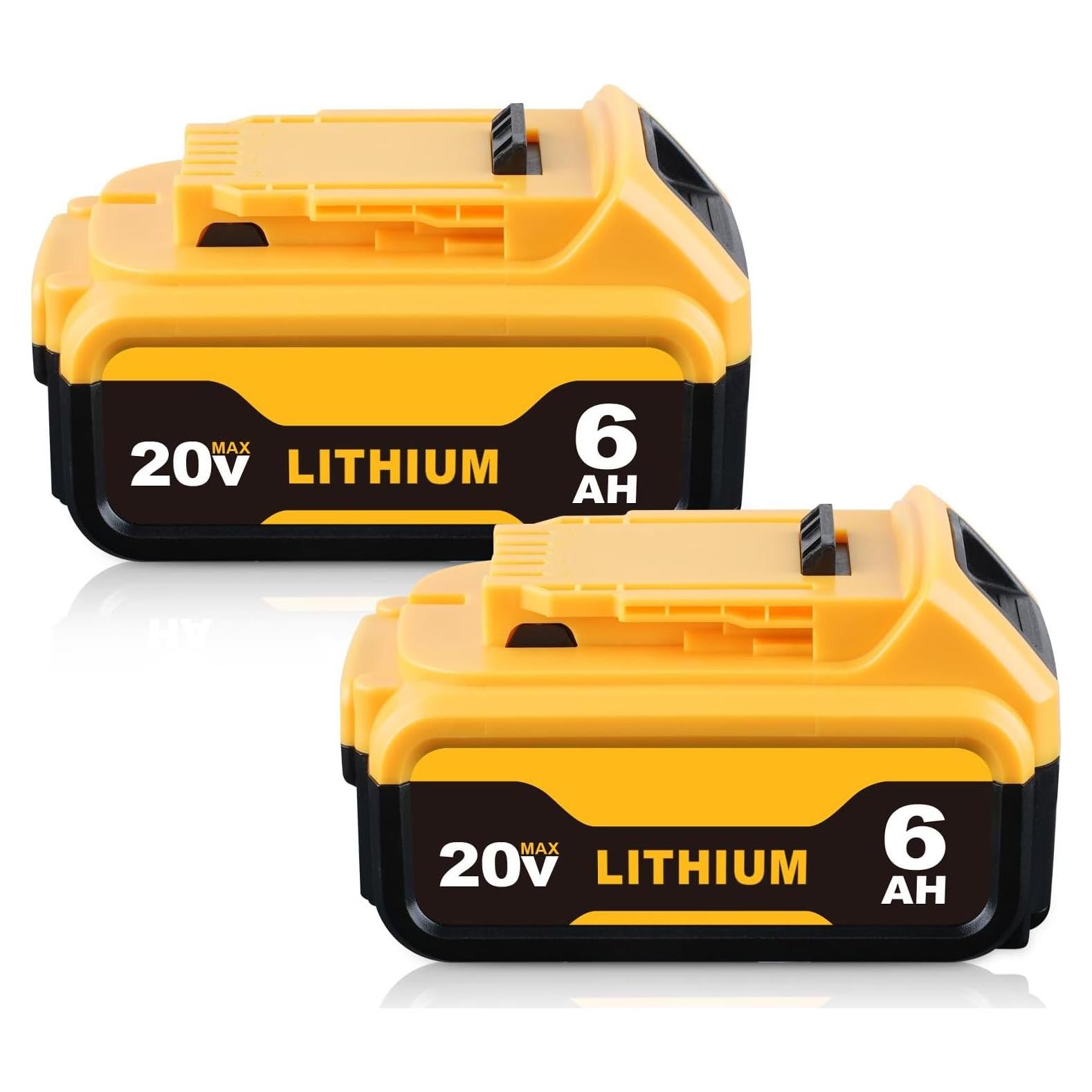 Batería de Reemplazo 6000mAh Dewalt 20V DCB200 DCB204 DCB206 - 2 Paquetes