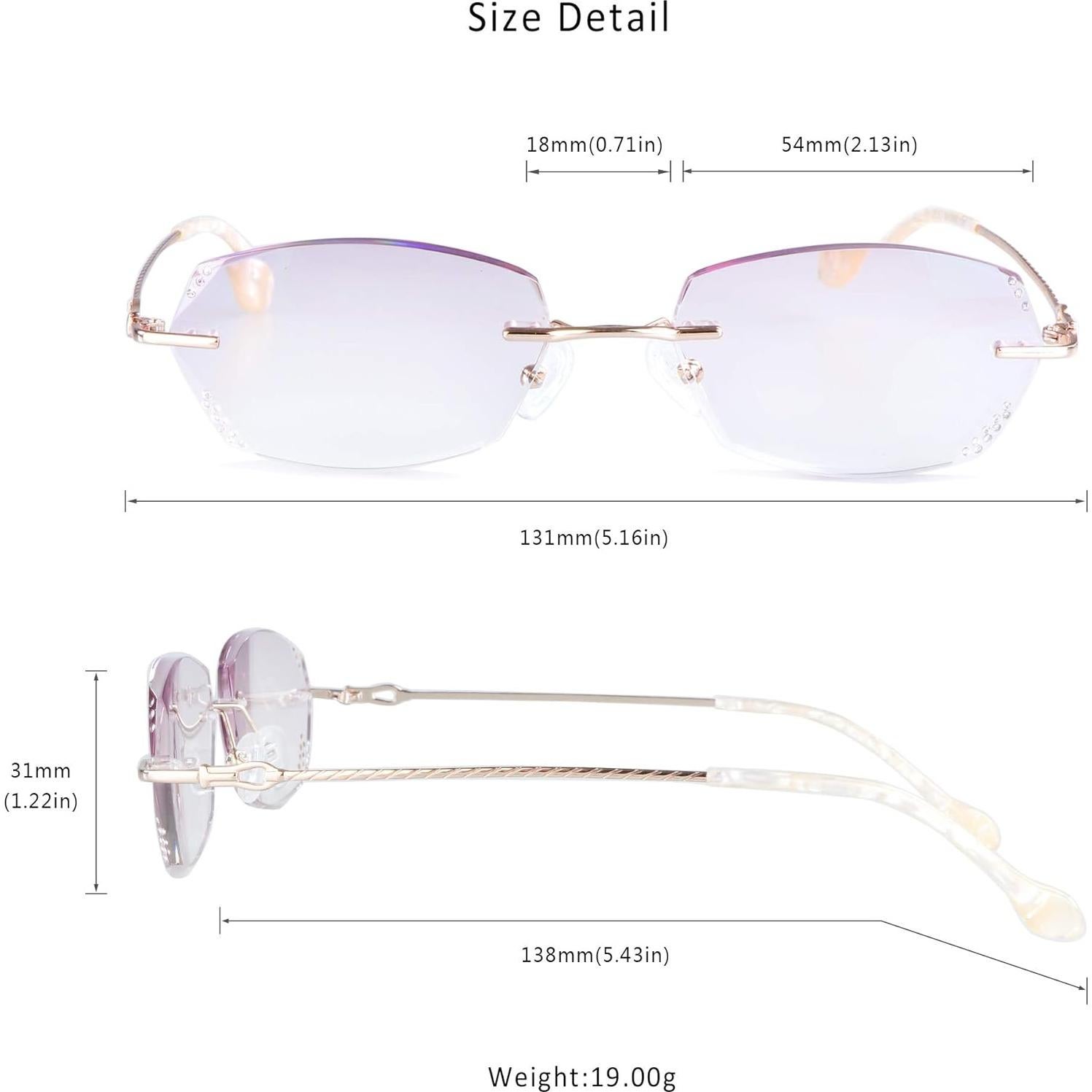 Gafas de bloqueo luz azul LifeArt +3.00 unisex oro