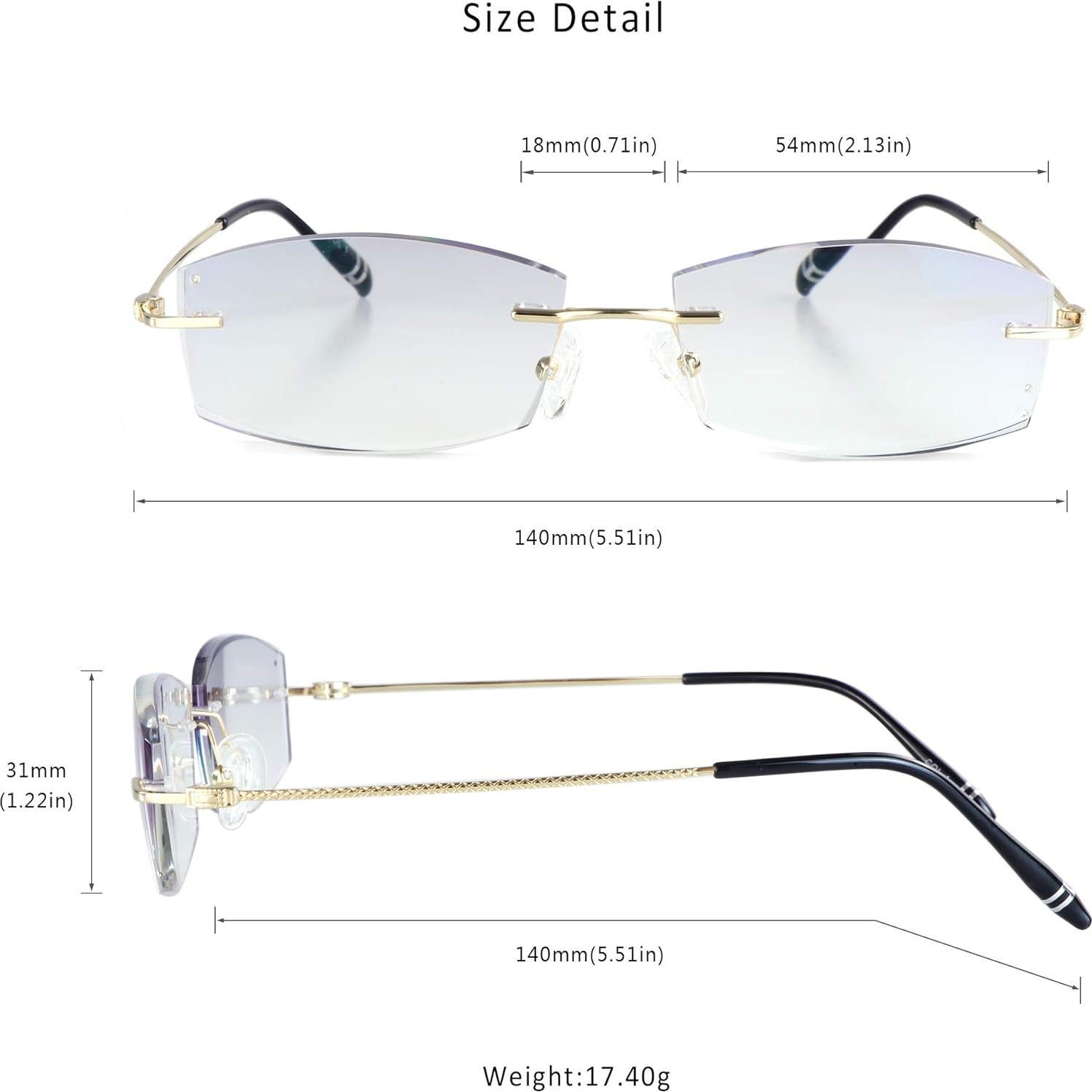 Gafas de bloqueo luz azul LifeArt +2.00 unisex oro