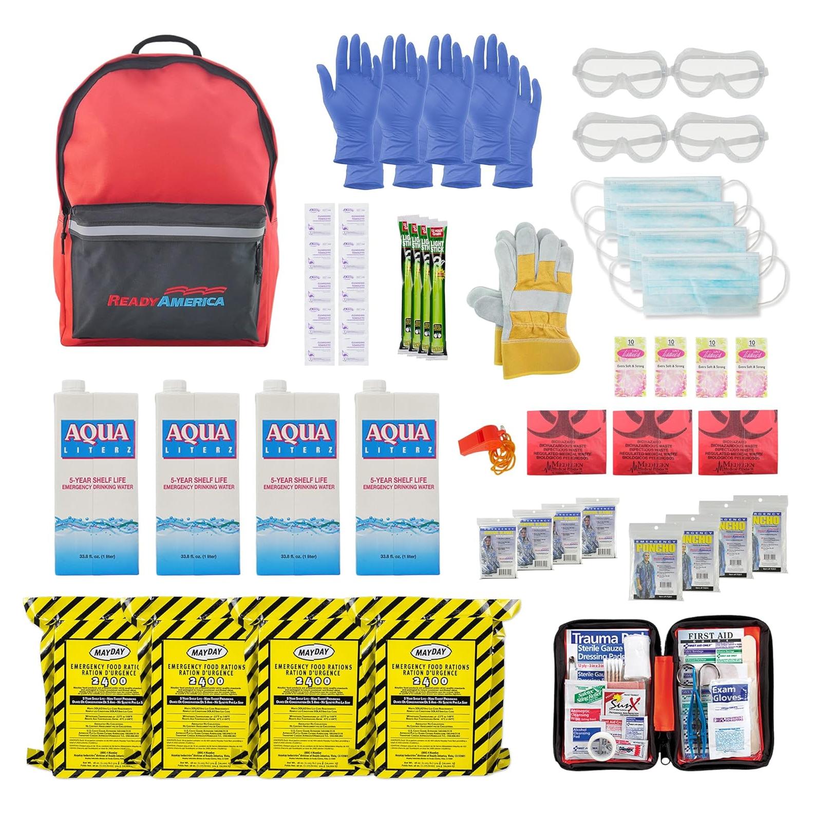 Kit de Emergencia Ready America 70380 para 4 Personas