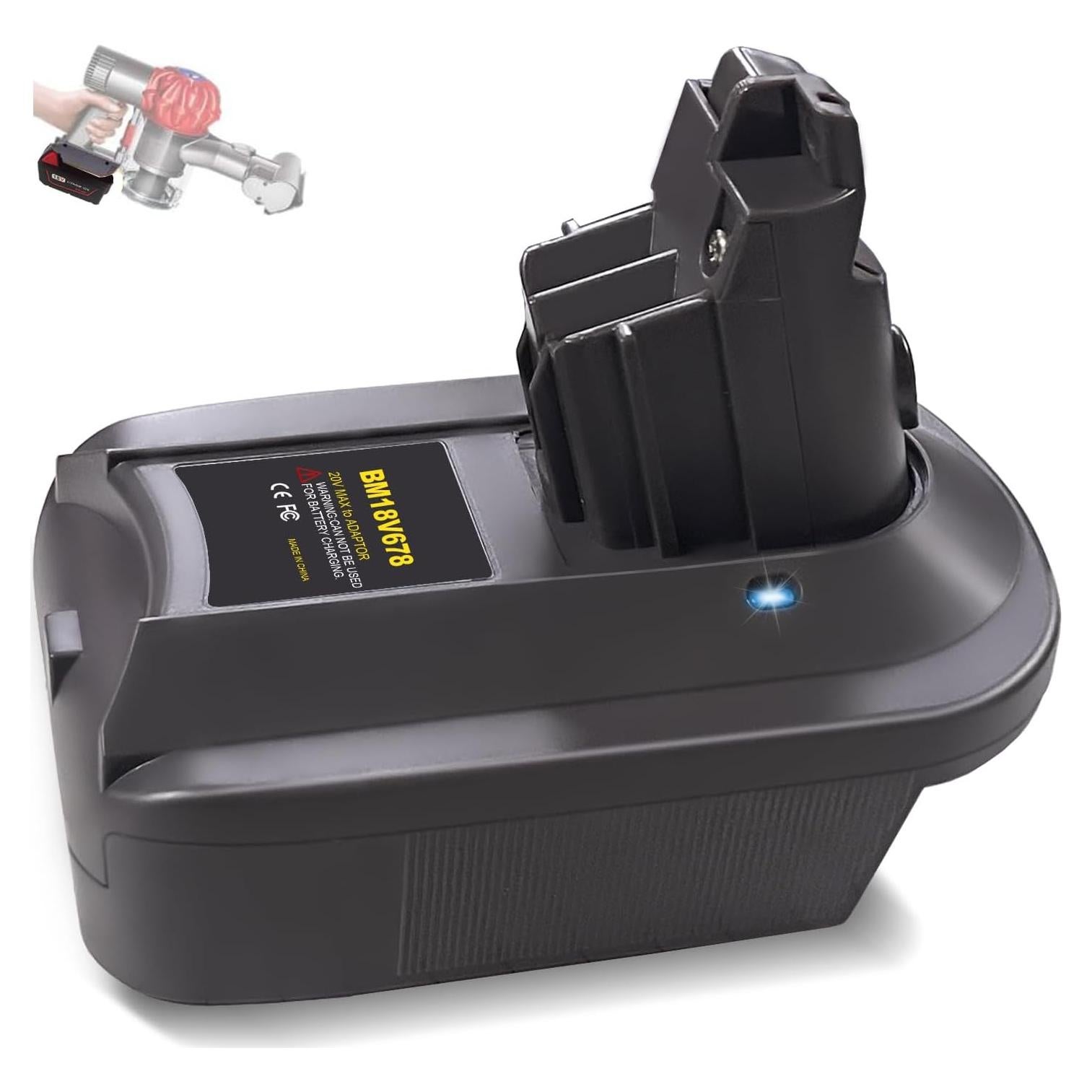 Adaptador de Batería Milwaukee 18V para Aspiradoras Dyson V6 V7 V8