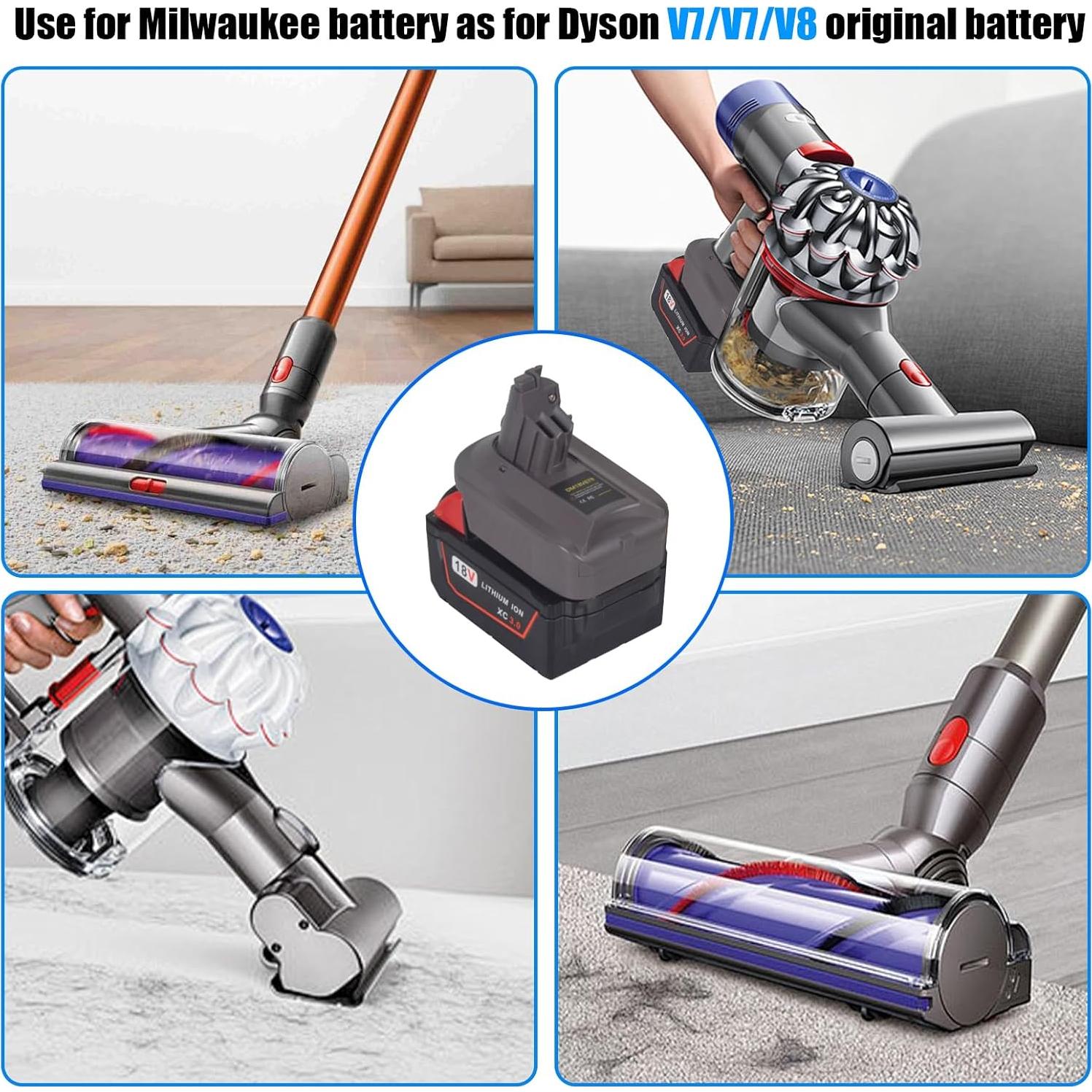 Adaptador de Batería Milwaukee 18V para Aspiradoras Dyson V6 V7 V8