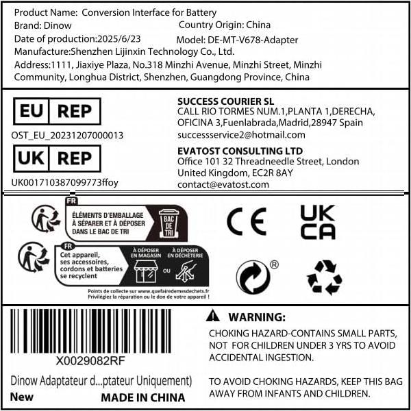 Adaptador de Batería Milwaukee 18V para Aspiradoras Dyson V6 V7 V8