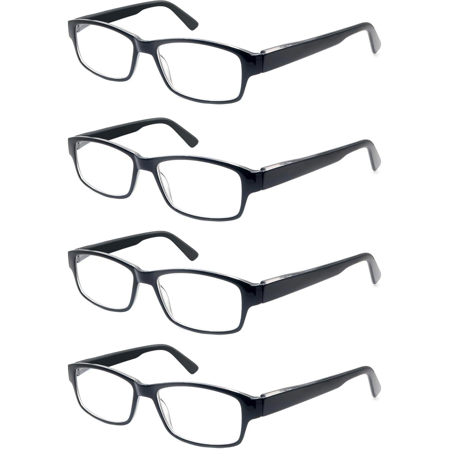 Gafas de Lectura HEEYYOK 4 Paquetes Marco Cuadrado 1.5x