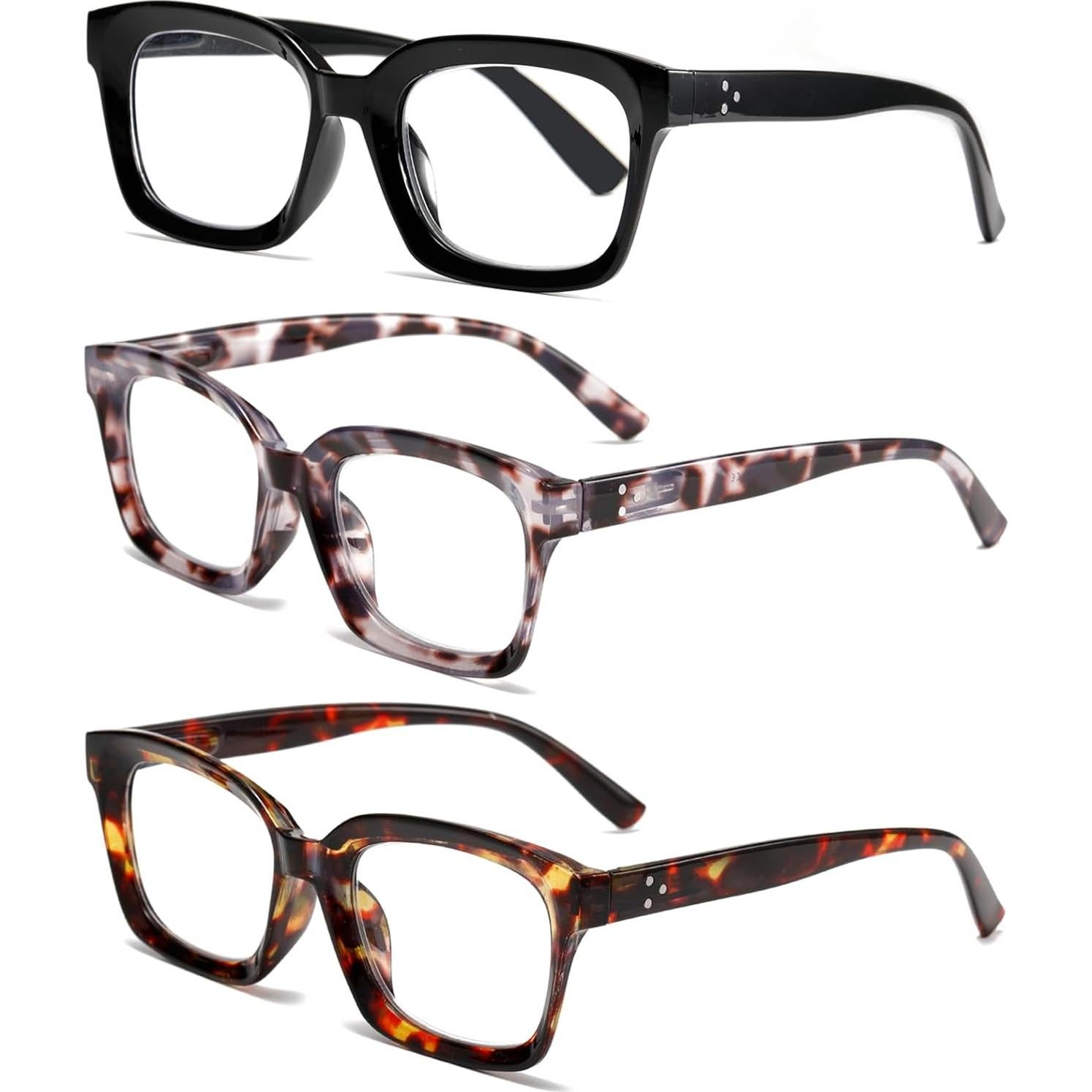 Paquete de 3 Gafas de Lectura Mujeres +2.5 Bloqueo Luz Azul