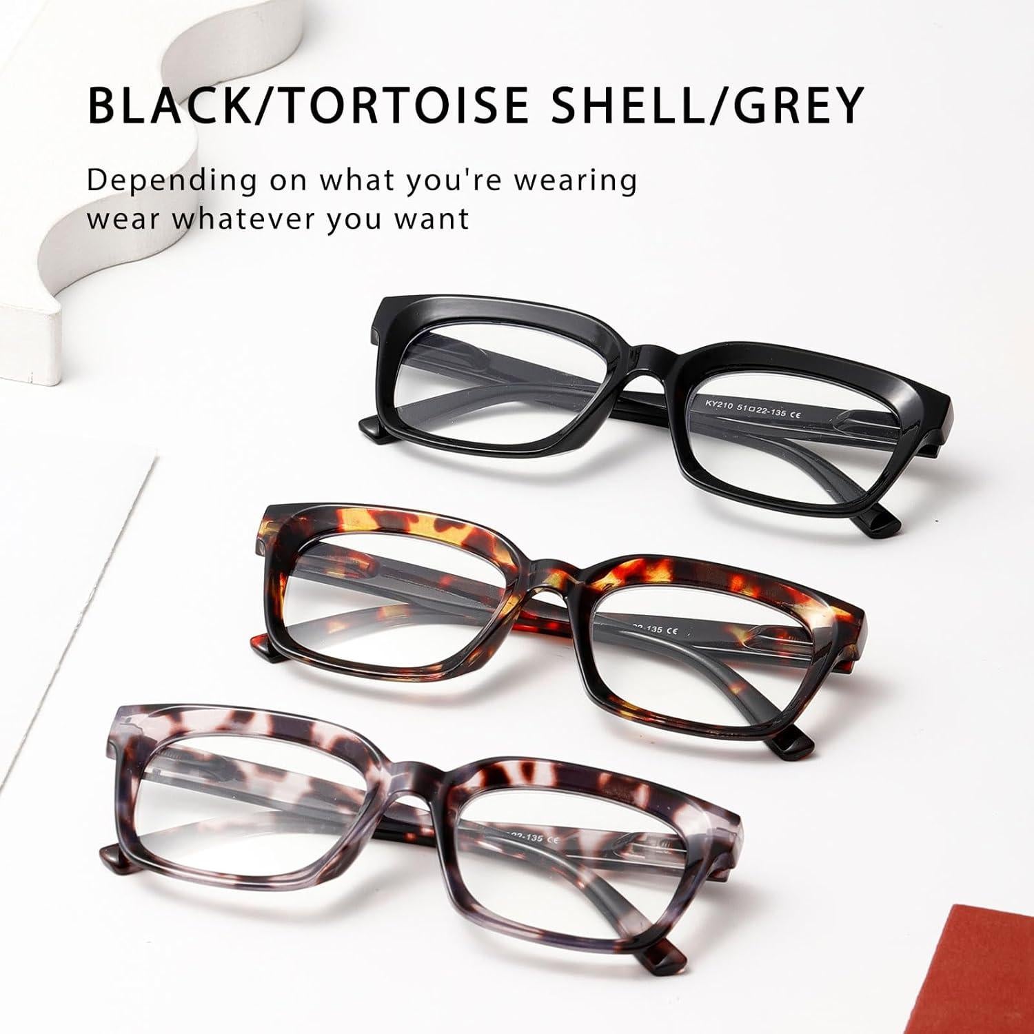 Paquete de 3 Gafas de Lectura Mujeres +2.5 Bloqueo Luz Azul