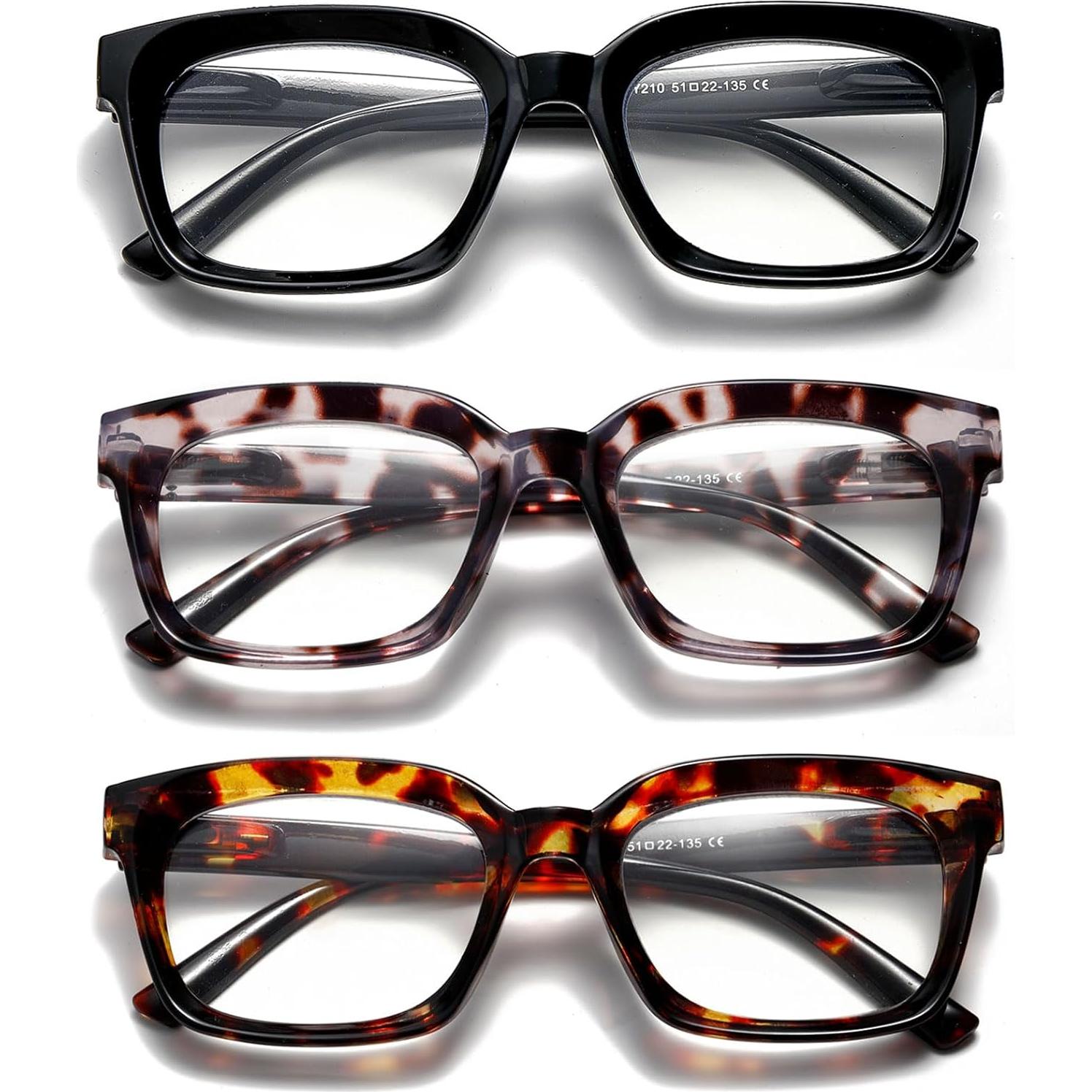 Paquete de 3 Gafas de Lectura Mujeres +2.5 Bloqueo Luz Azul