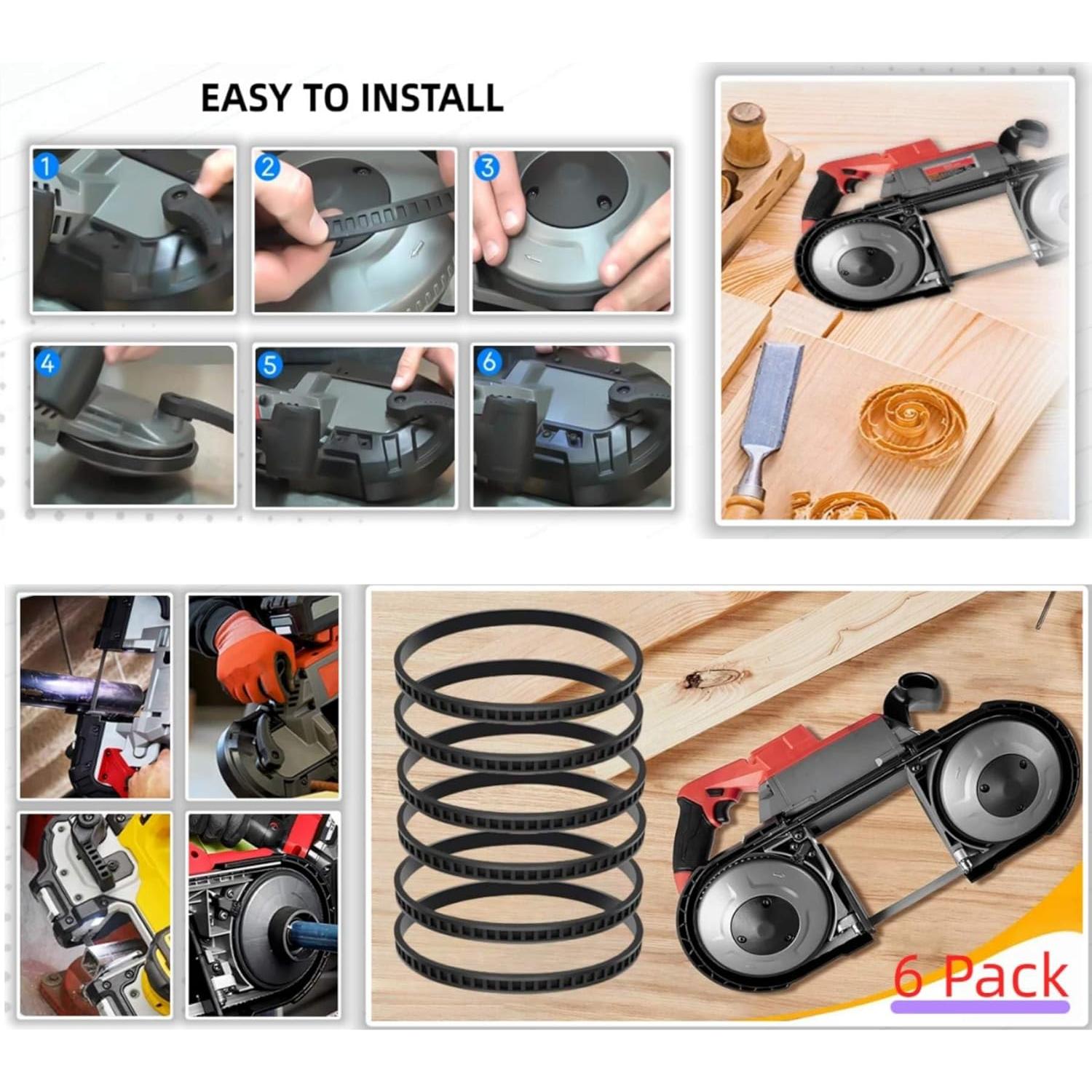 6 Neumáticos de Reemplazo AXYUADA 45-69-0010 para Sierra de Banda