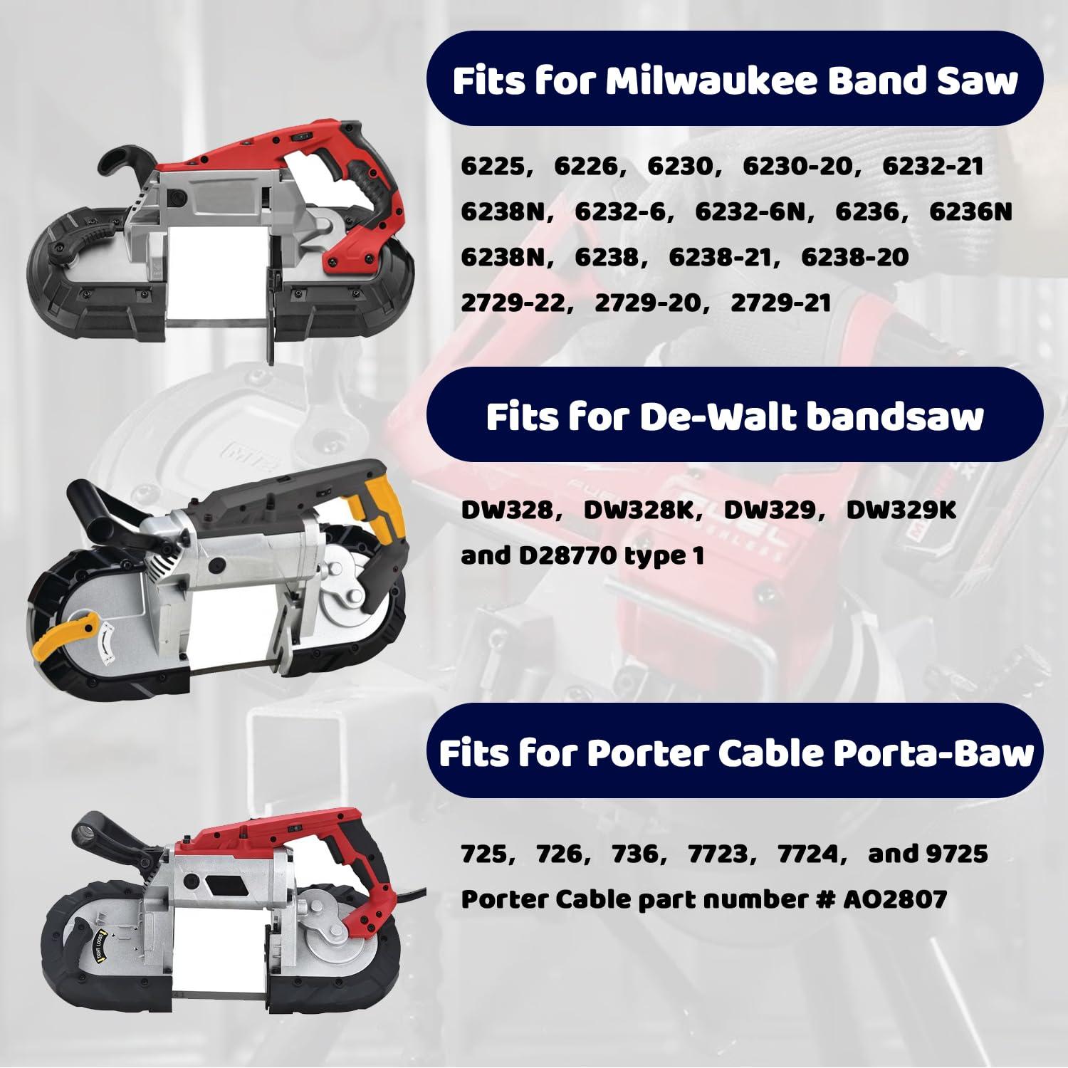 4 Reemplazos Neumáticos Polea Sierra Banda Milwaukee 6225-6238
