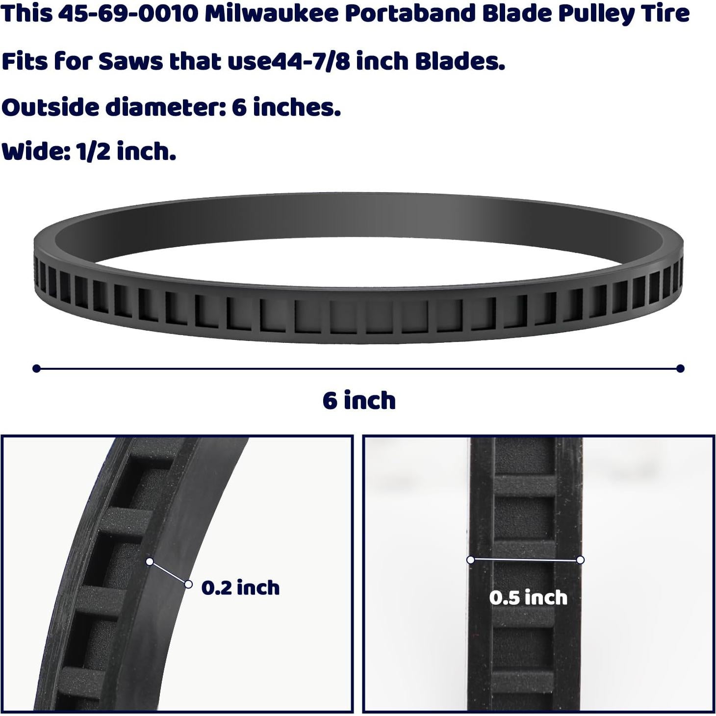 4 Reemplazos Neumáticos Polea Sierra Banda Milwaukee 6225-6238