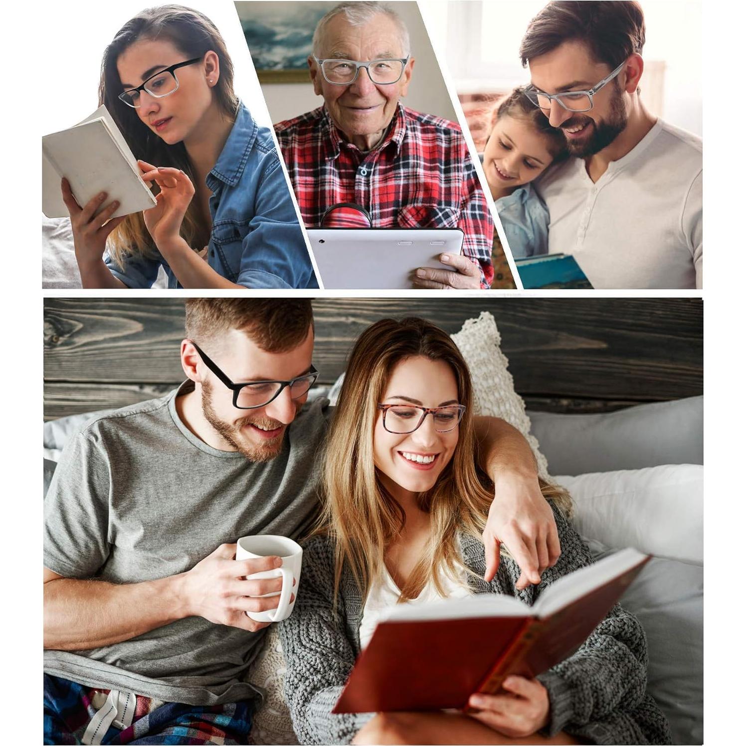 Blue Light Blocking Reading Glasses Men Large Oversized Square Readers Wide fit Cheaters for Men W/Big Head/Large Face