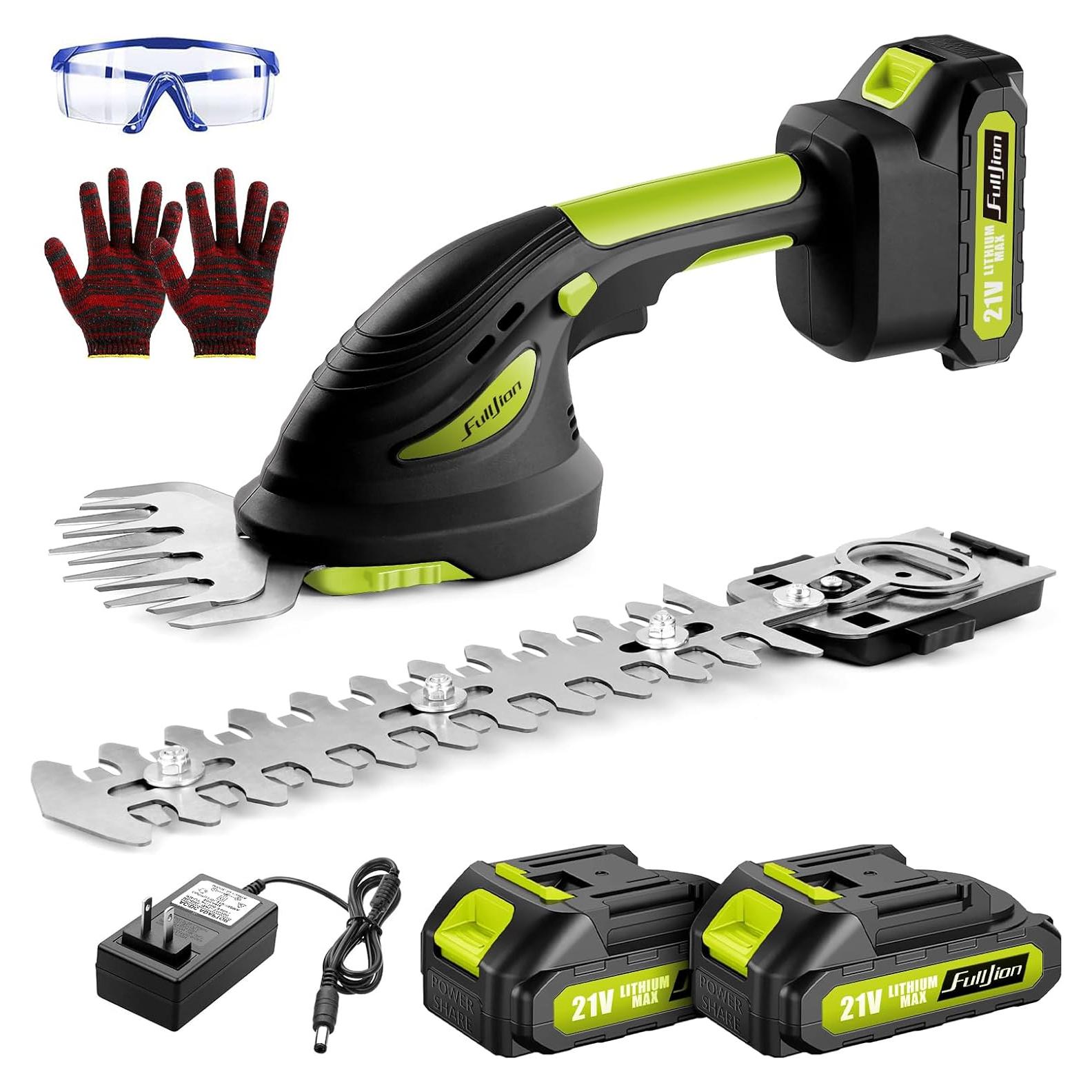 Cortadora de Setos Inalámbrica Fulljion 21V 2 en 1 con Baterías