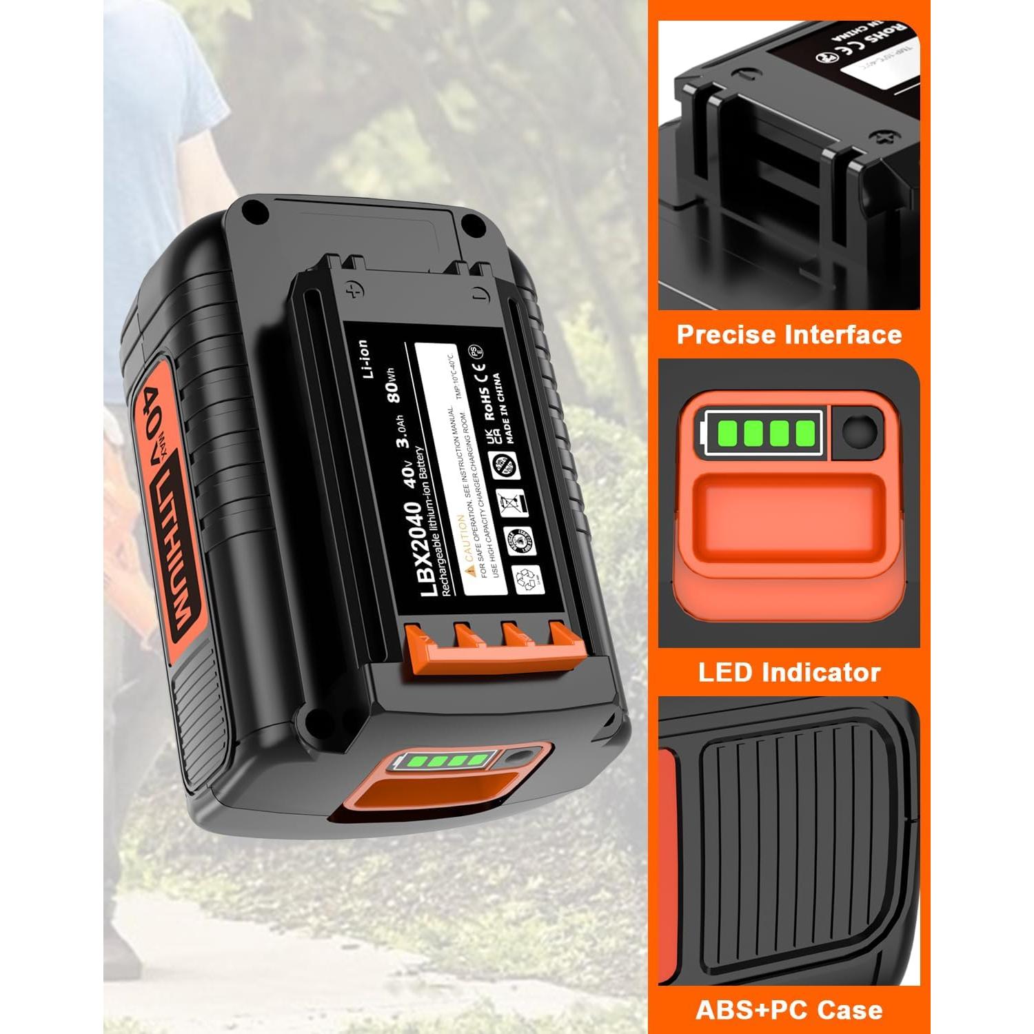 Batería DORETEHU 40V 3000mAh Compatible Black & Decker
