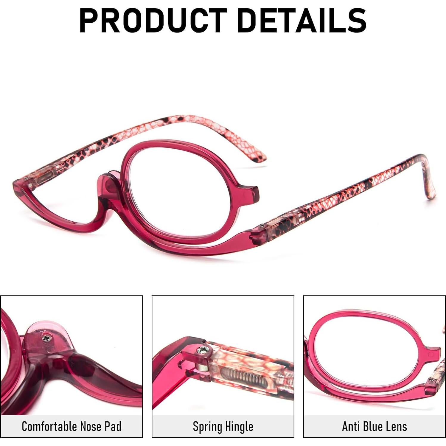 Gafas de Lectura Plegables MMOWW para Maquillaje 3.0x