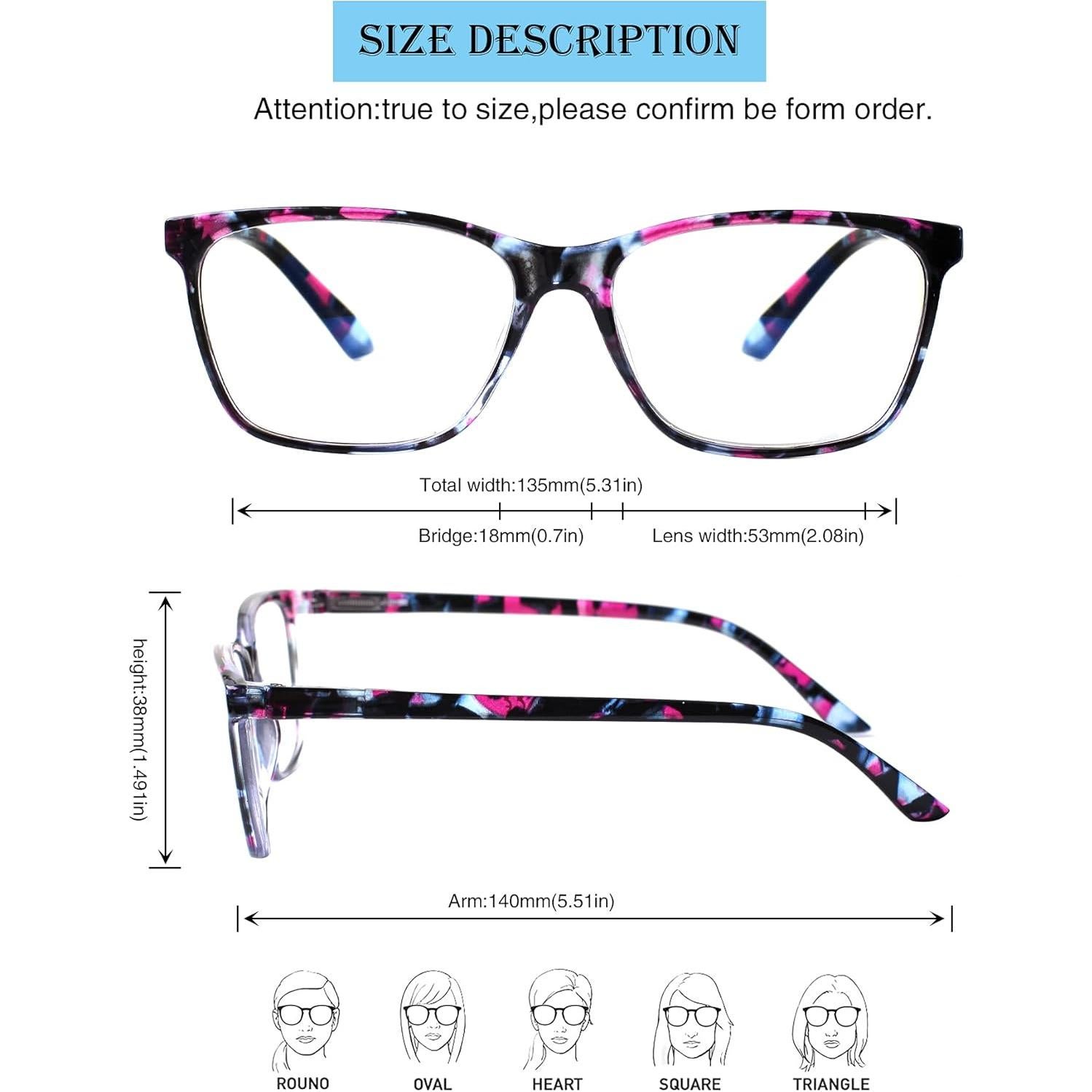Gafas de lectura multifocal COJWIS con bloqueo luz azul 3.0x