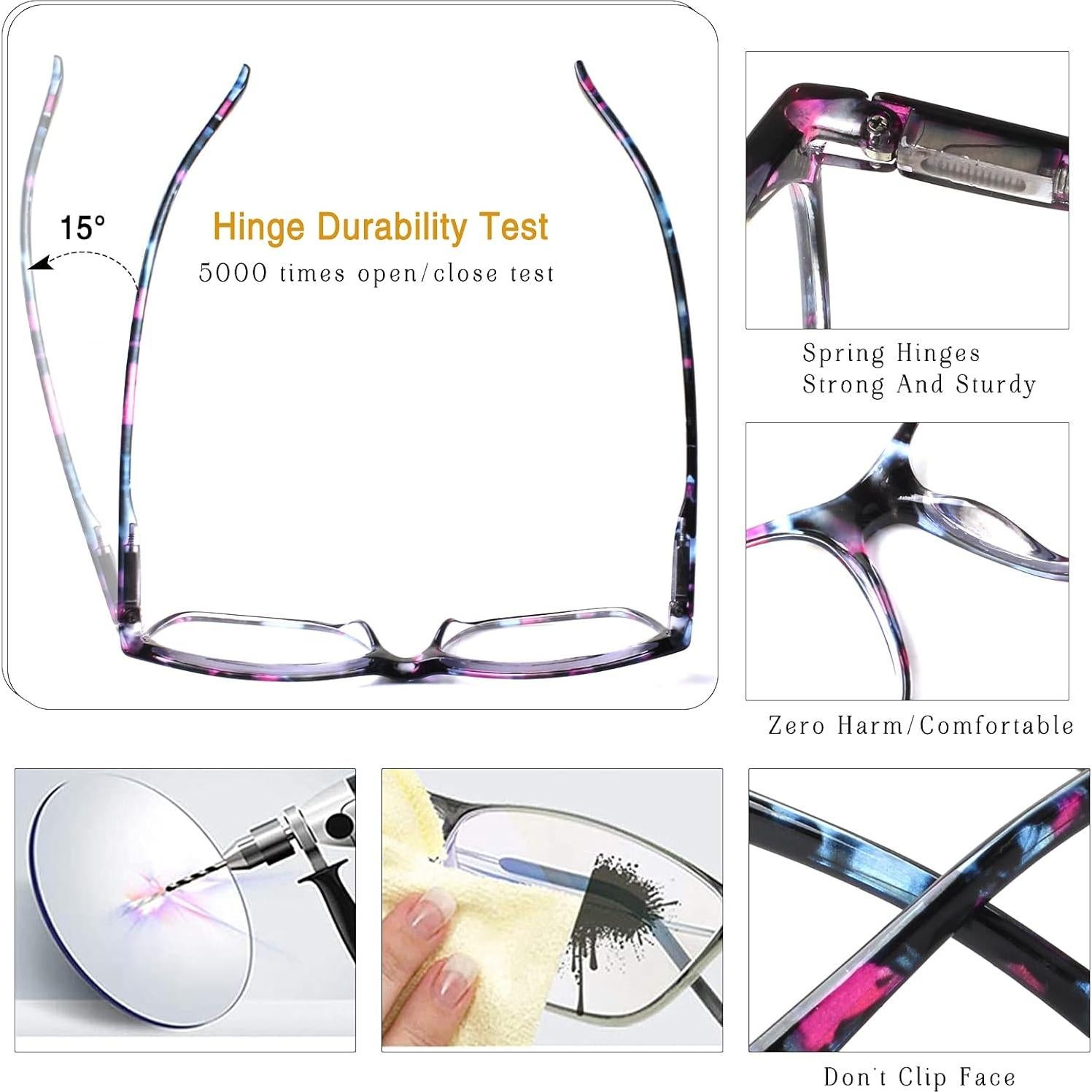 Gafas de lectura multifocal COJWIS con bloqueo luz azul 3.0x