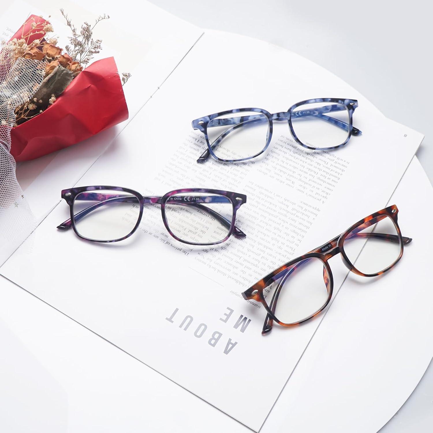 Progressive Multifocal Anti Blue Light Reading Glasses for Women and Men Fashion Eyeglasses Frame