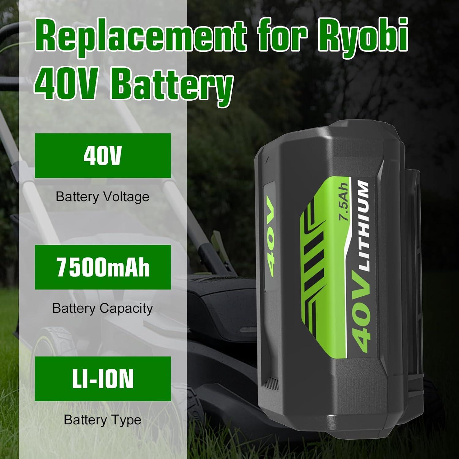 Batería de Reemplazo 7500mAh OHYES para Ryobi 40V Li-ion
