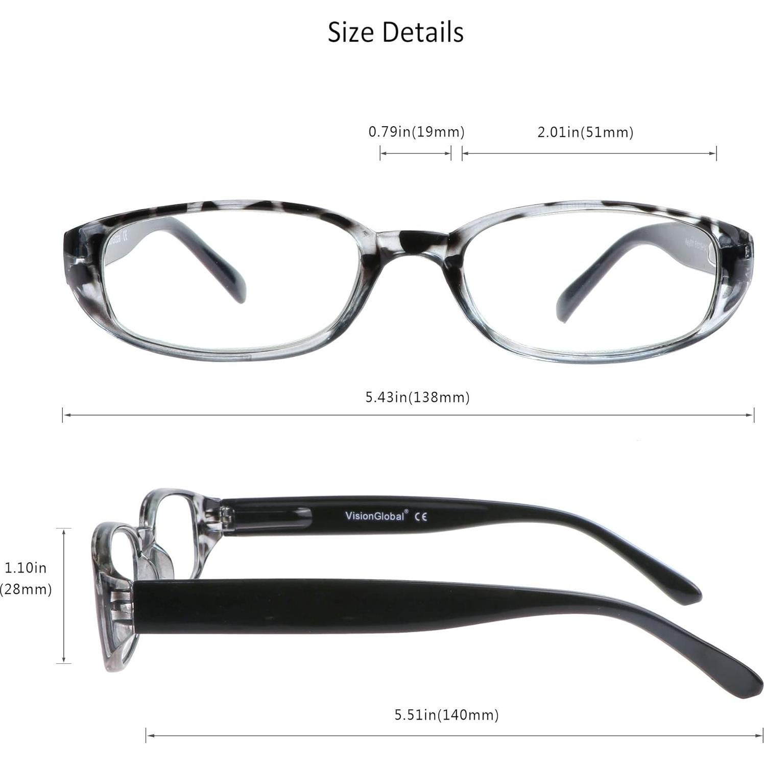 Gafas de Lectura VisionGlobal +3.00 Luz Azul Unisex Negro