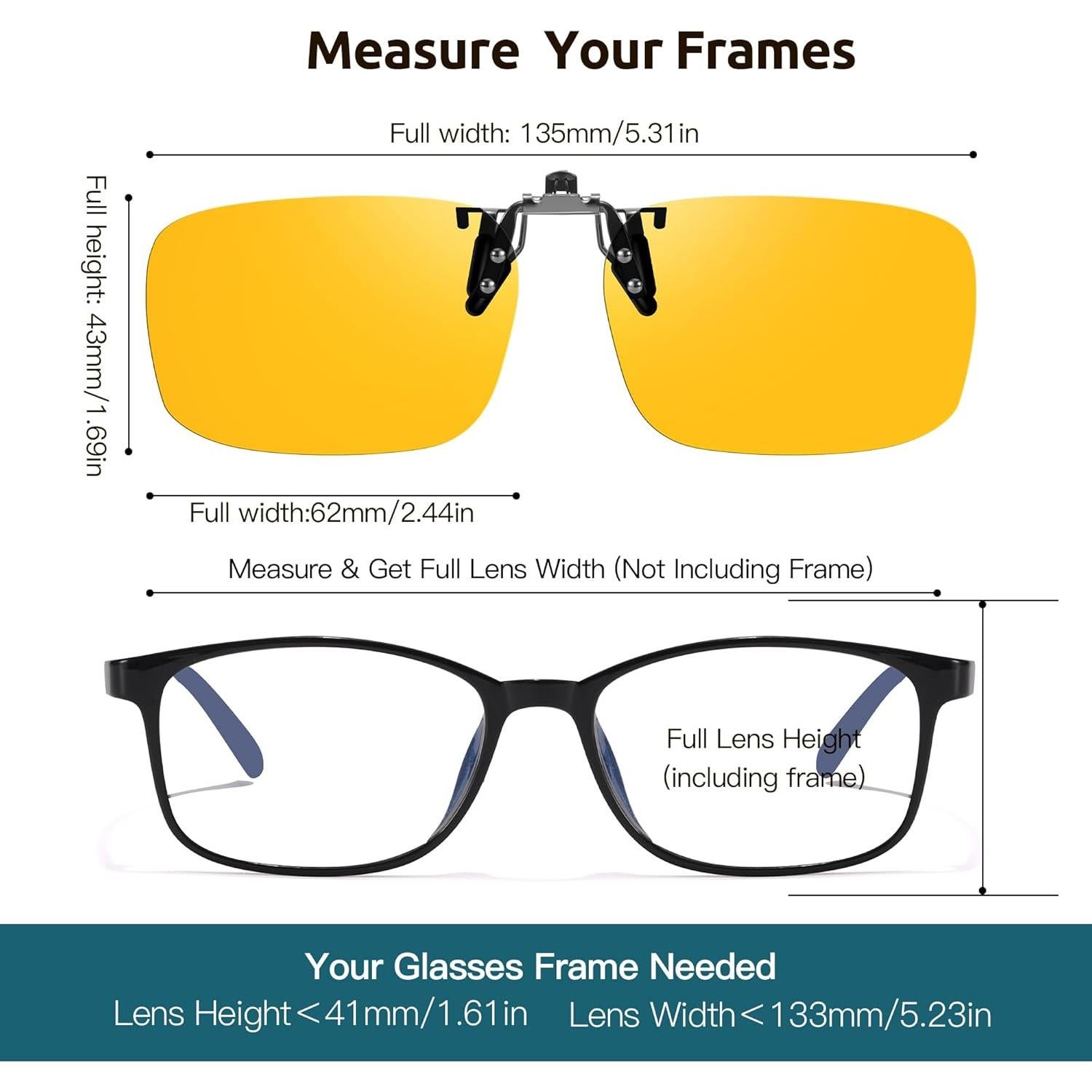 Gafas Clip-On Trysee TS1007 Protección Luz Azul 62mm