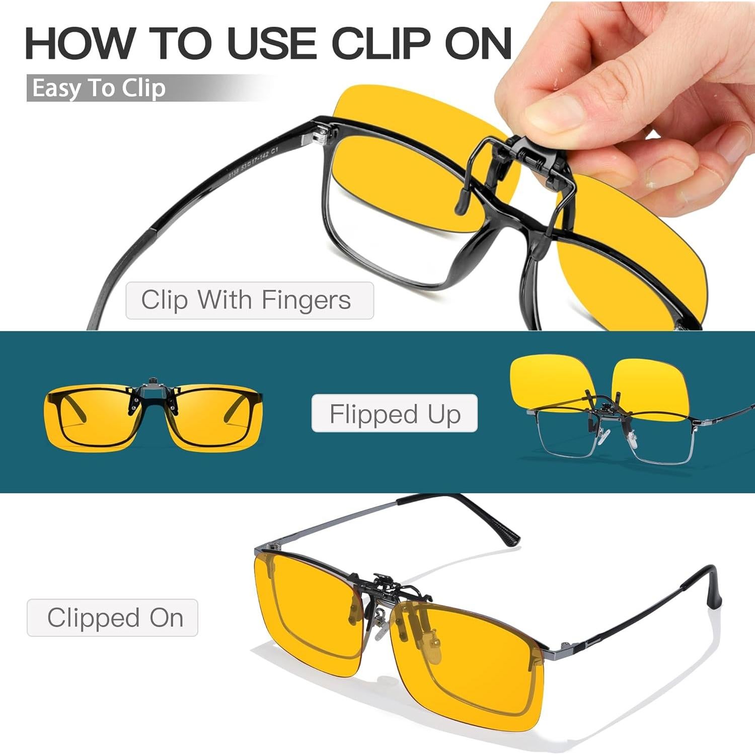 Gafas Clip-On Trysee TS1007 Protección Luz Azul 62mm