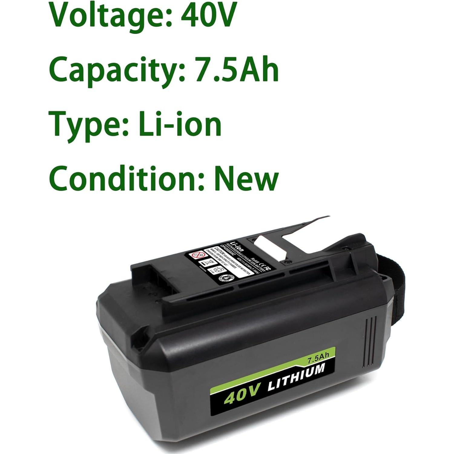 Batería de Reemplazo 7.5Ah para Herramientas Ryobi 40V