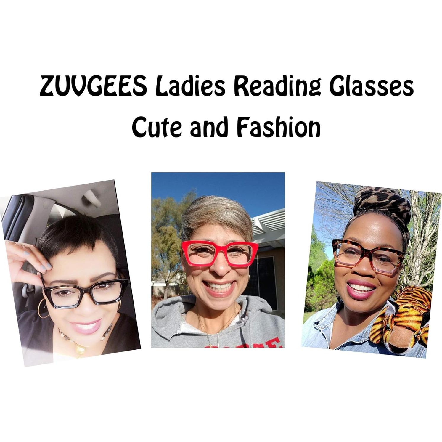 Gafas de Lectura Retro ZUVGEES 50mm Estilo Grande Unisex