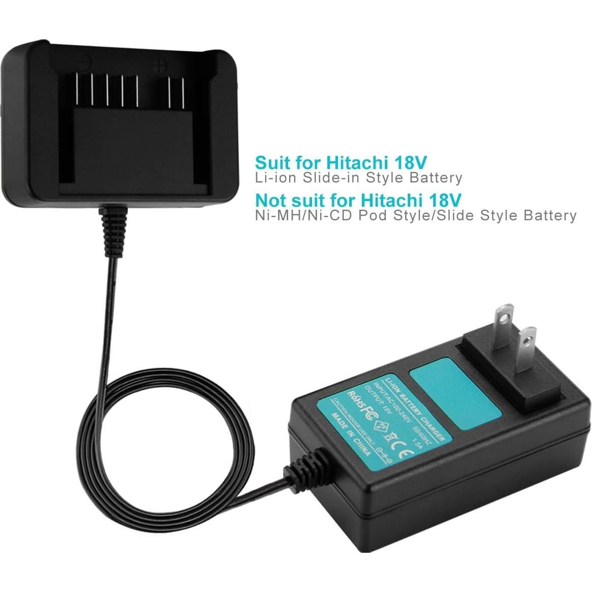 Cargador de Batería Creabest 18V para Hitachi BSL1830C BSL1815X