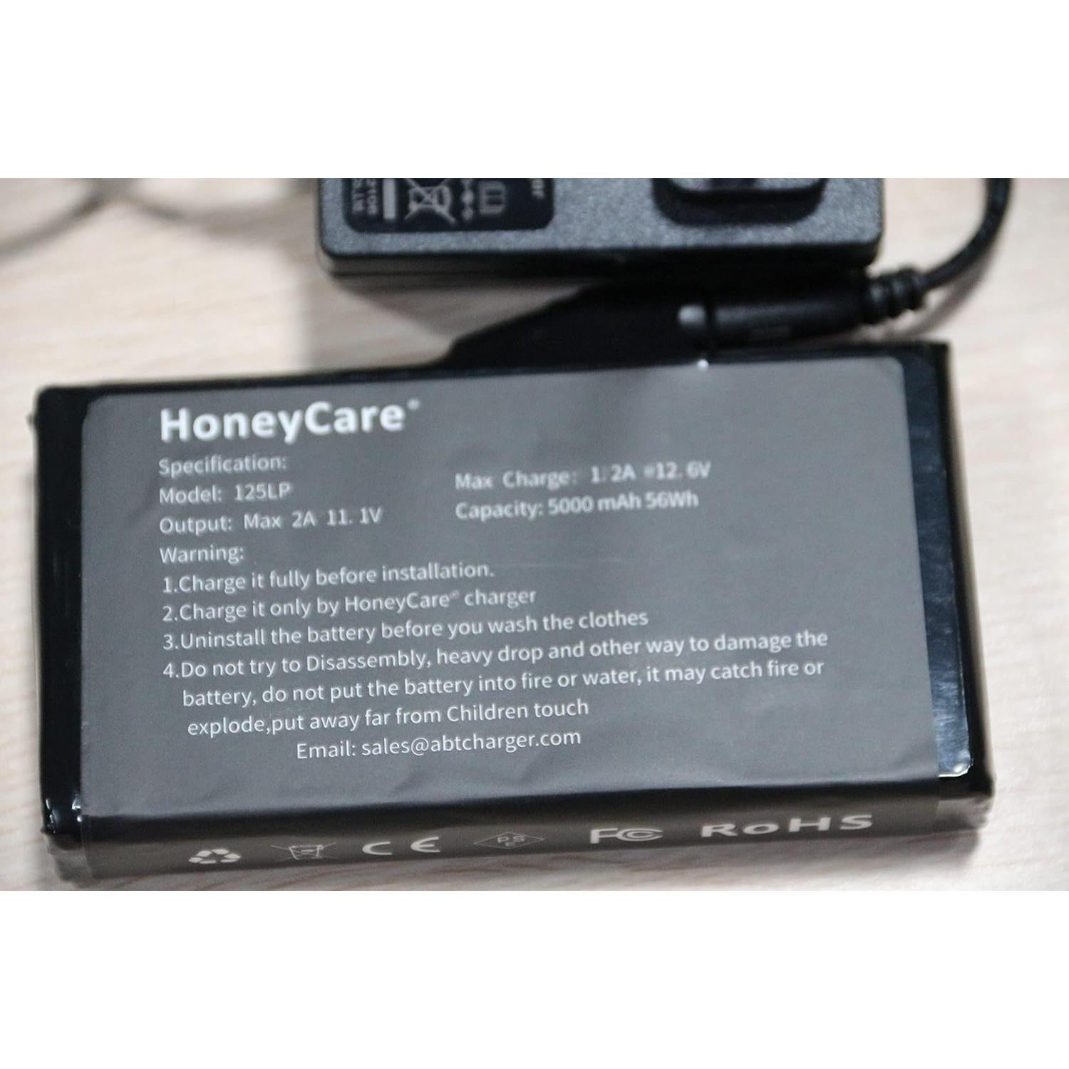 Batería de Reemplazo 12V 5AH HoneyCare para Chaquetas Calentadas