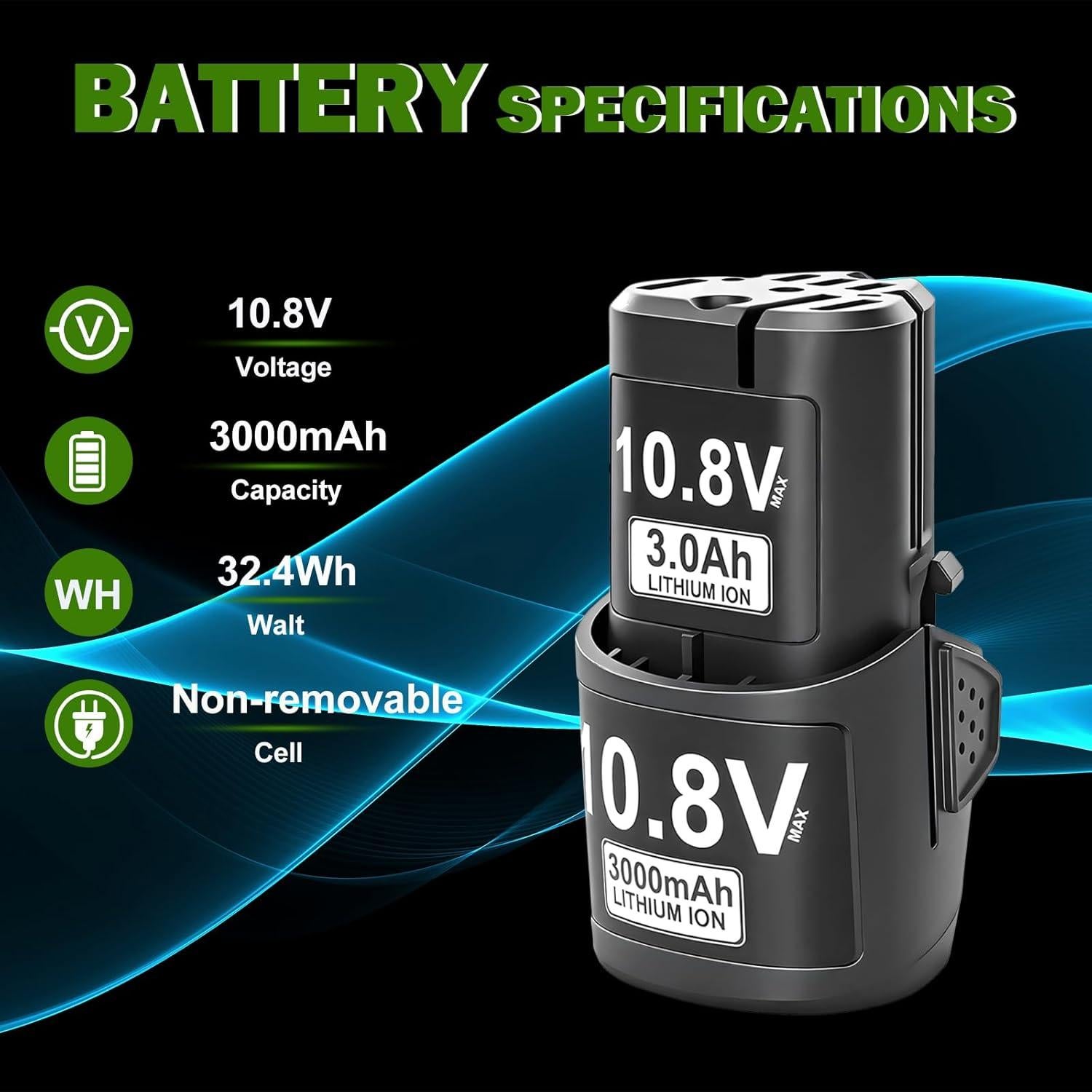 Batería de Reemplazo 3000mAh 10.8V para Stihl HSA26 AS2 GTA26