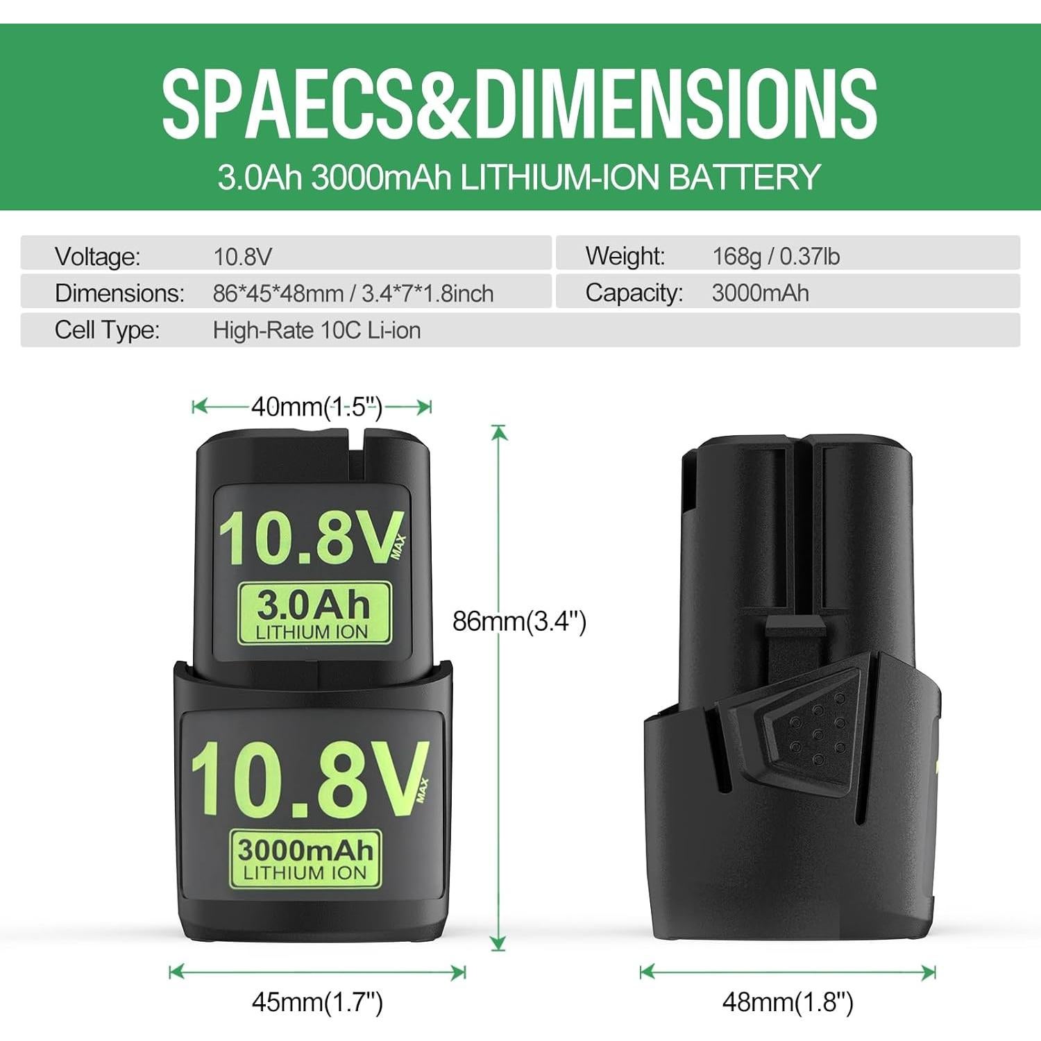 Batería Li-ion 3000mAh 10.8V DreamDash para Stihl GTA26