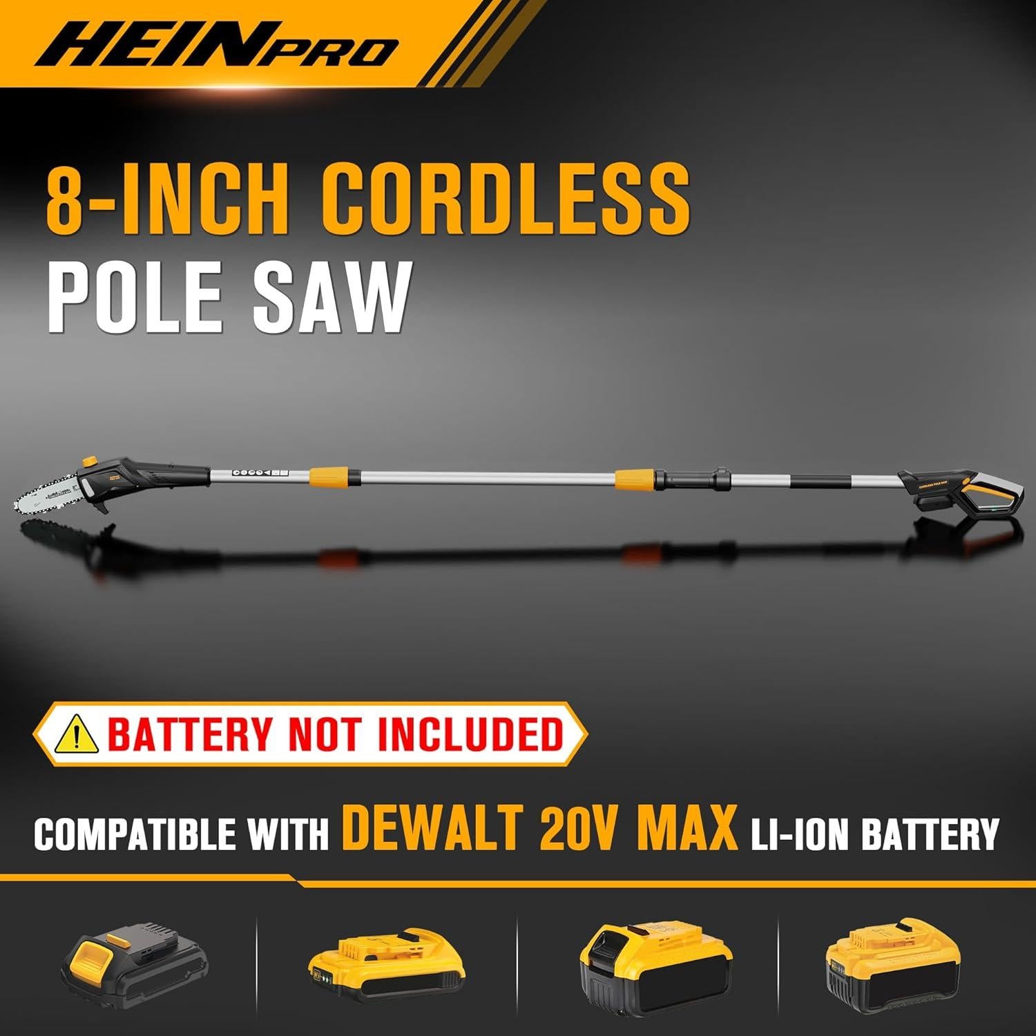 Sierra de Poste Inalámbrica HEINPRO 8" 20V, Alcance 4.3m
