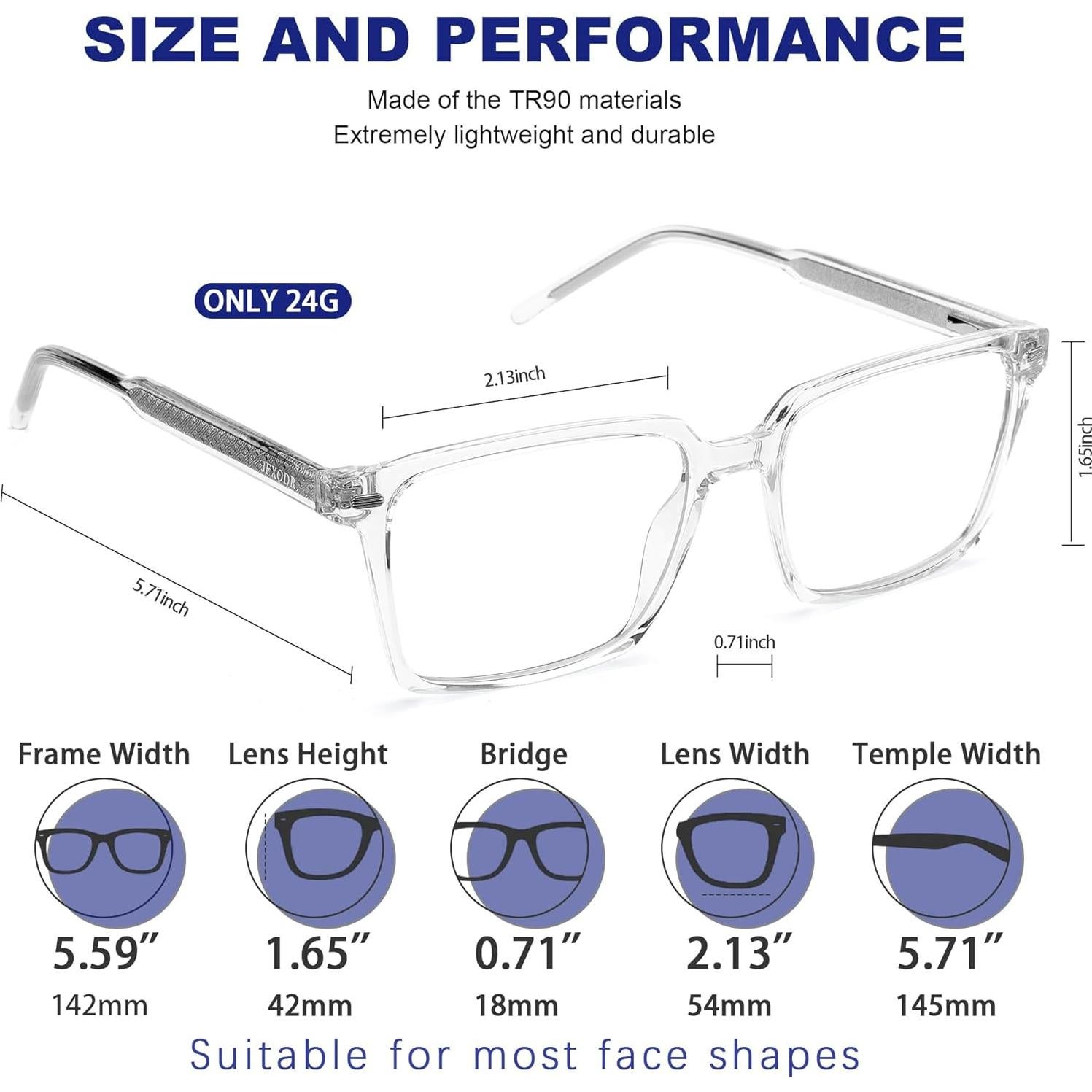 Gafas Anti Luz Azul TR90 Marco Negro y Transparente