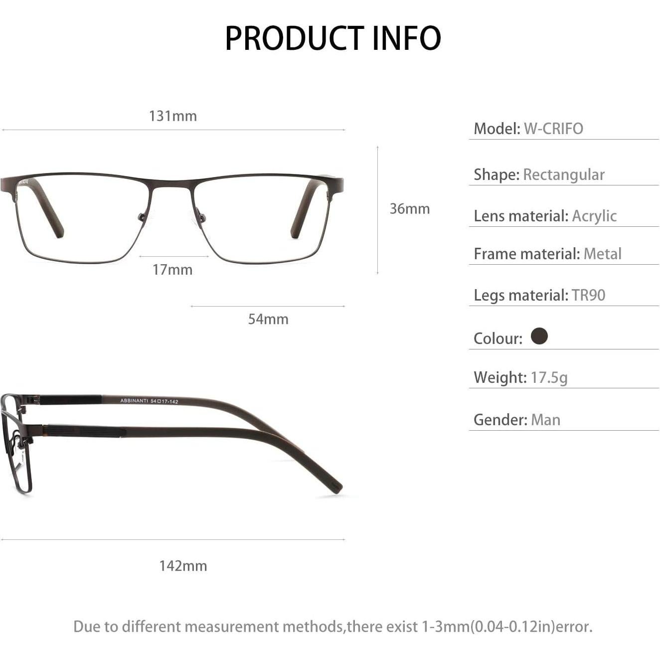 Gafas Ópticas OCCI CHIARI Rectangulares Metal Negro