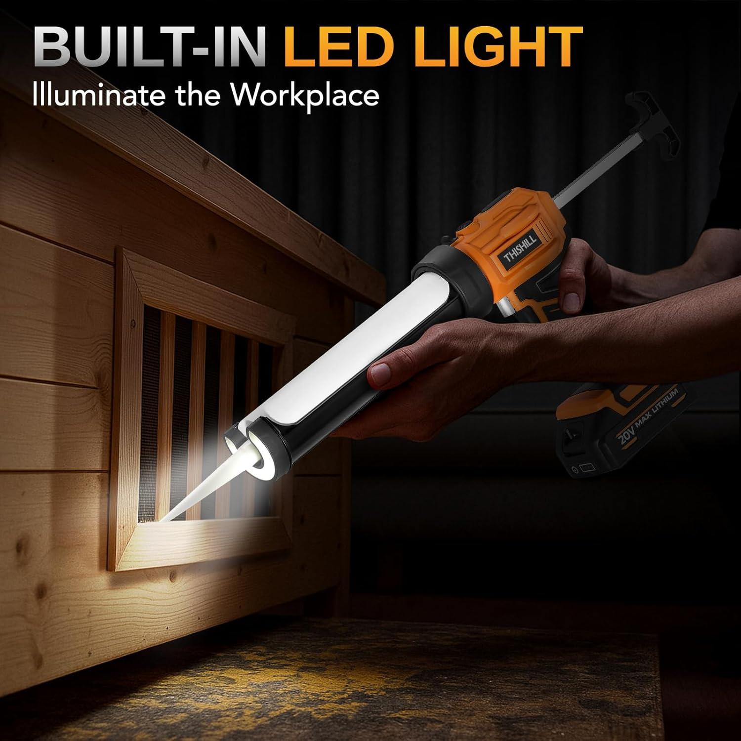 Pistola de Calafateo Eléctrica THIS HILL 300ml 20V 4 Velocidades