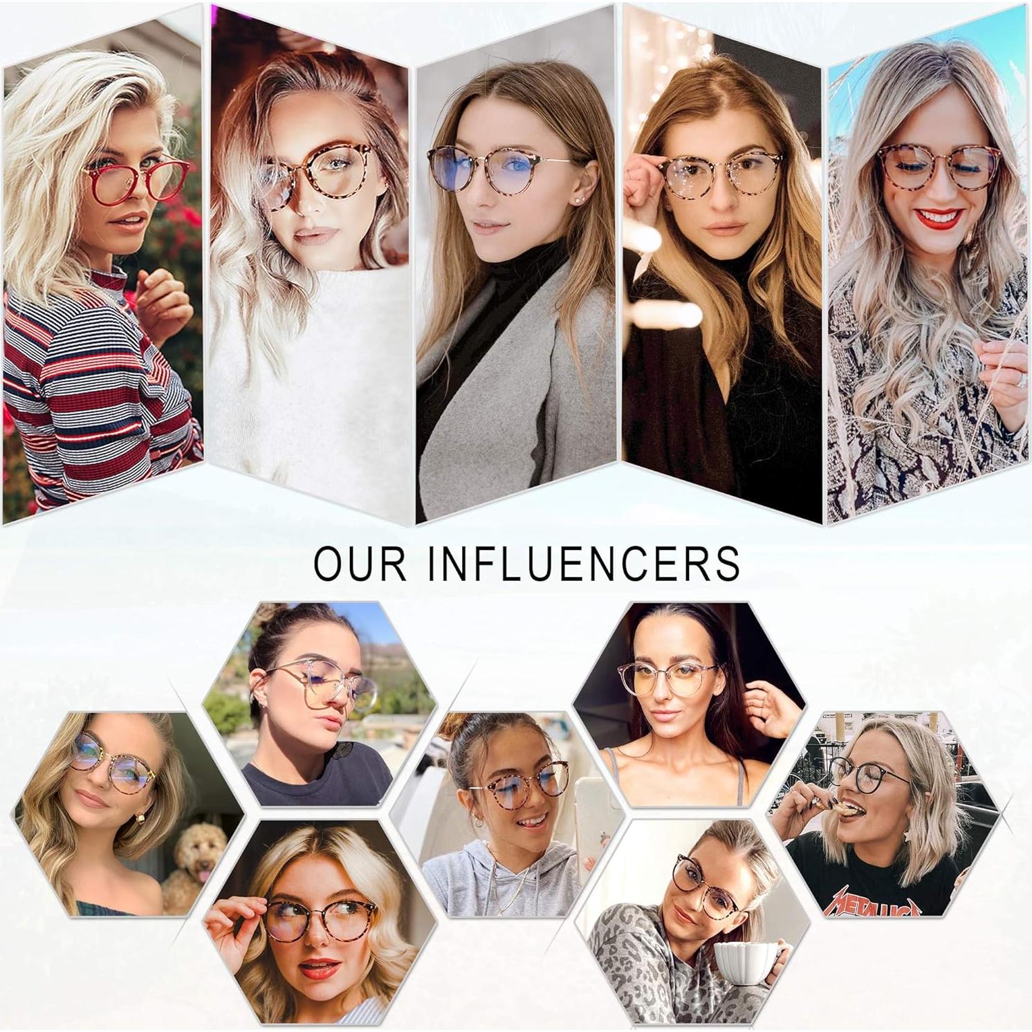 Gafas de Lectura SOJOS Retro Redondas TR90 con Luz Azul