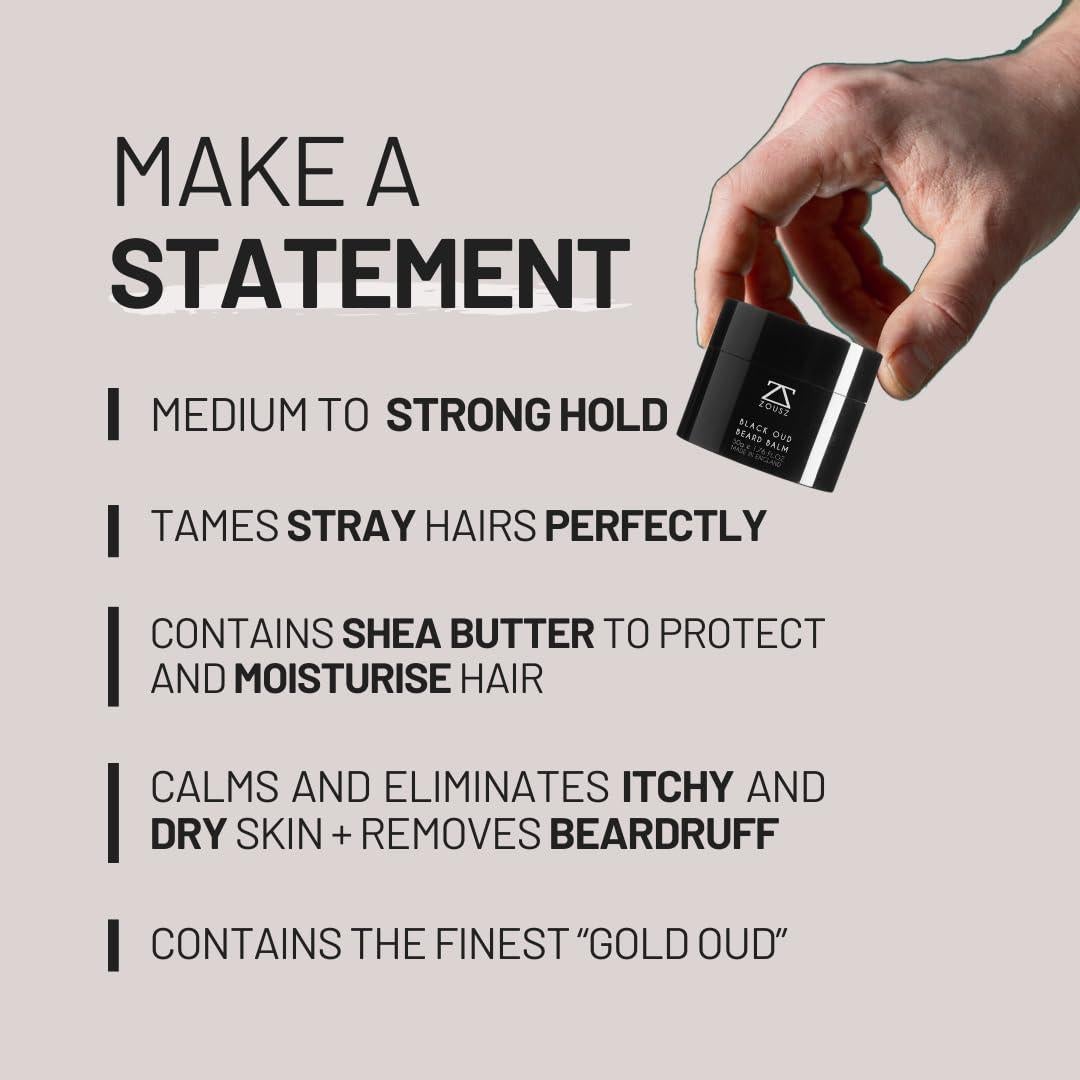 Bálsamo para Barba ZOUSZ Black Oud 50ml Hidratante Natural