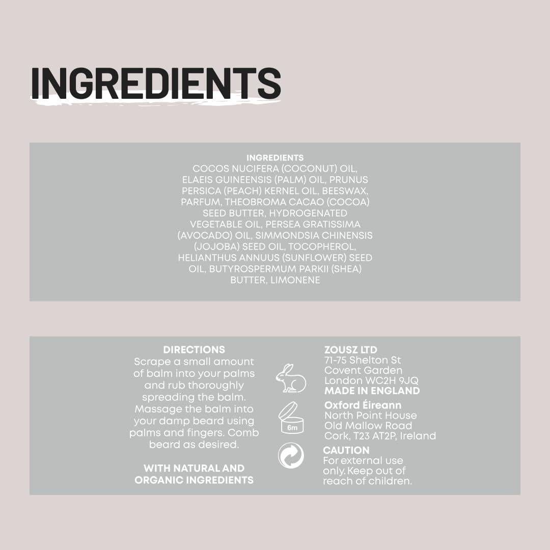 Bálsamo para Barba ZOUSZ Black Oud 50ml Hidratante Natural