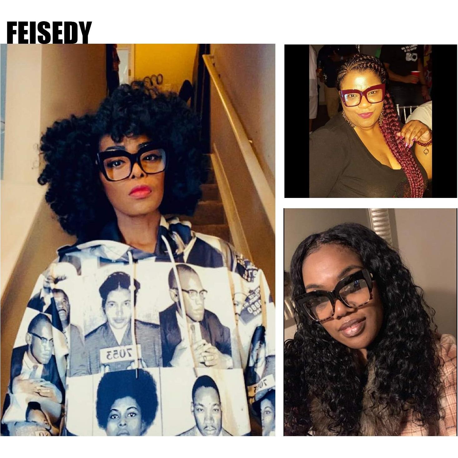 Gafas Cuadradas Sobredimensionadas FEISEDY para Mujeres