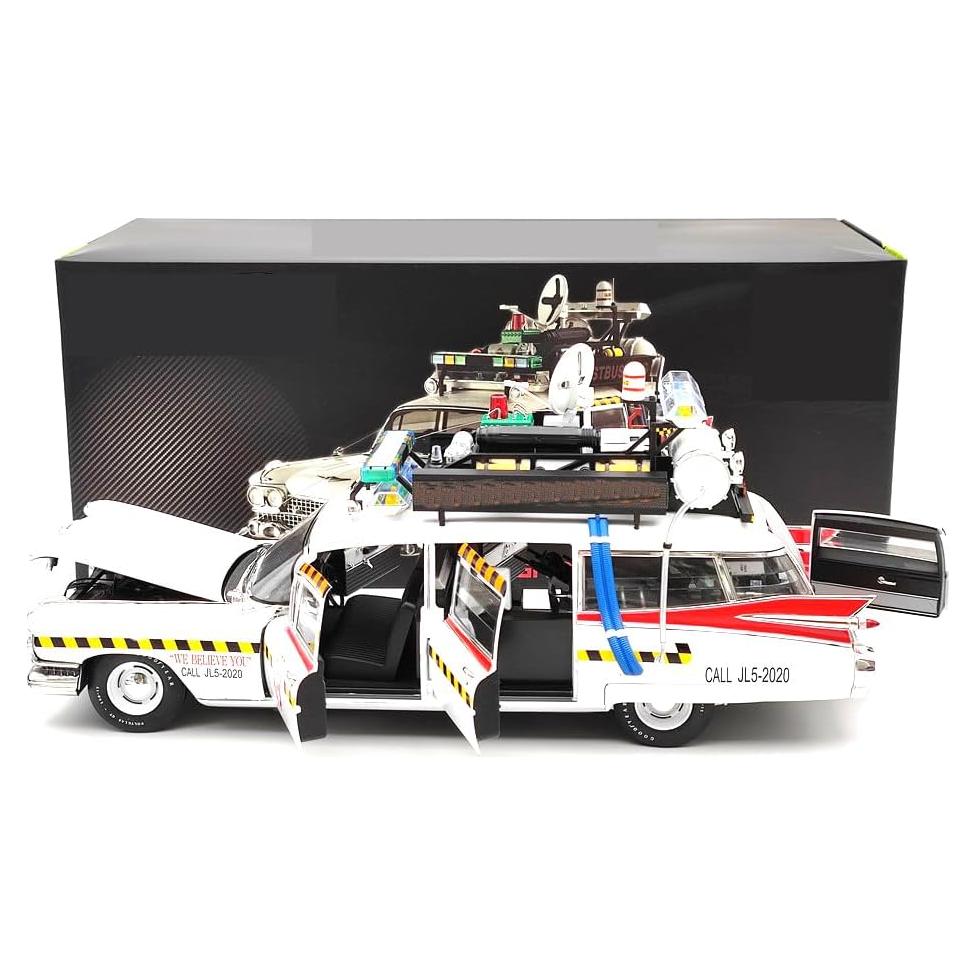 Modelo Diecast ECTO-1A Mattel 1:18 Edición Limitada Blanco