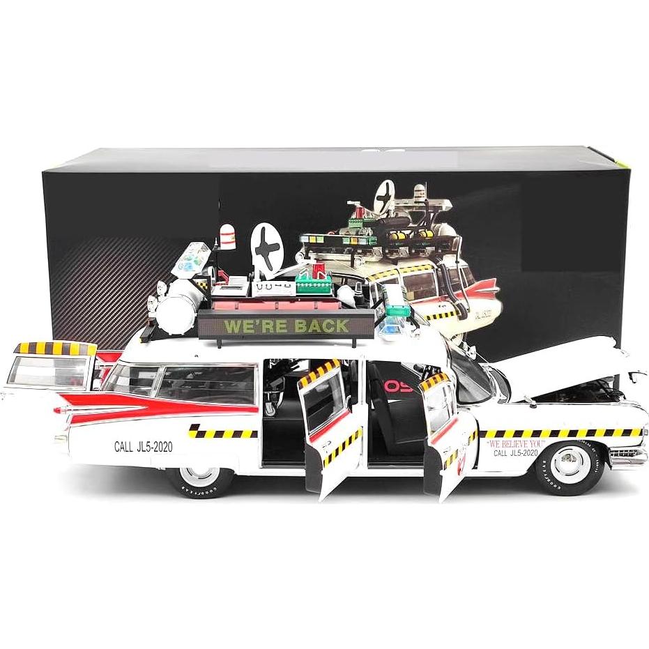 Modelo Diecast ECTO-1A Mattel 1:18 Edición Limitada Blanco