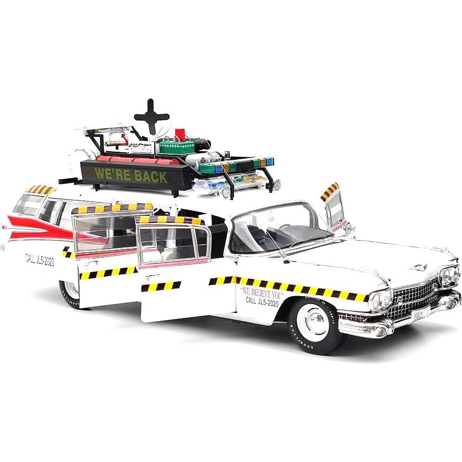 Modelo Diecast ECTO-1A Mattel 1:18 Edición Limitada Blanco