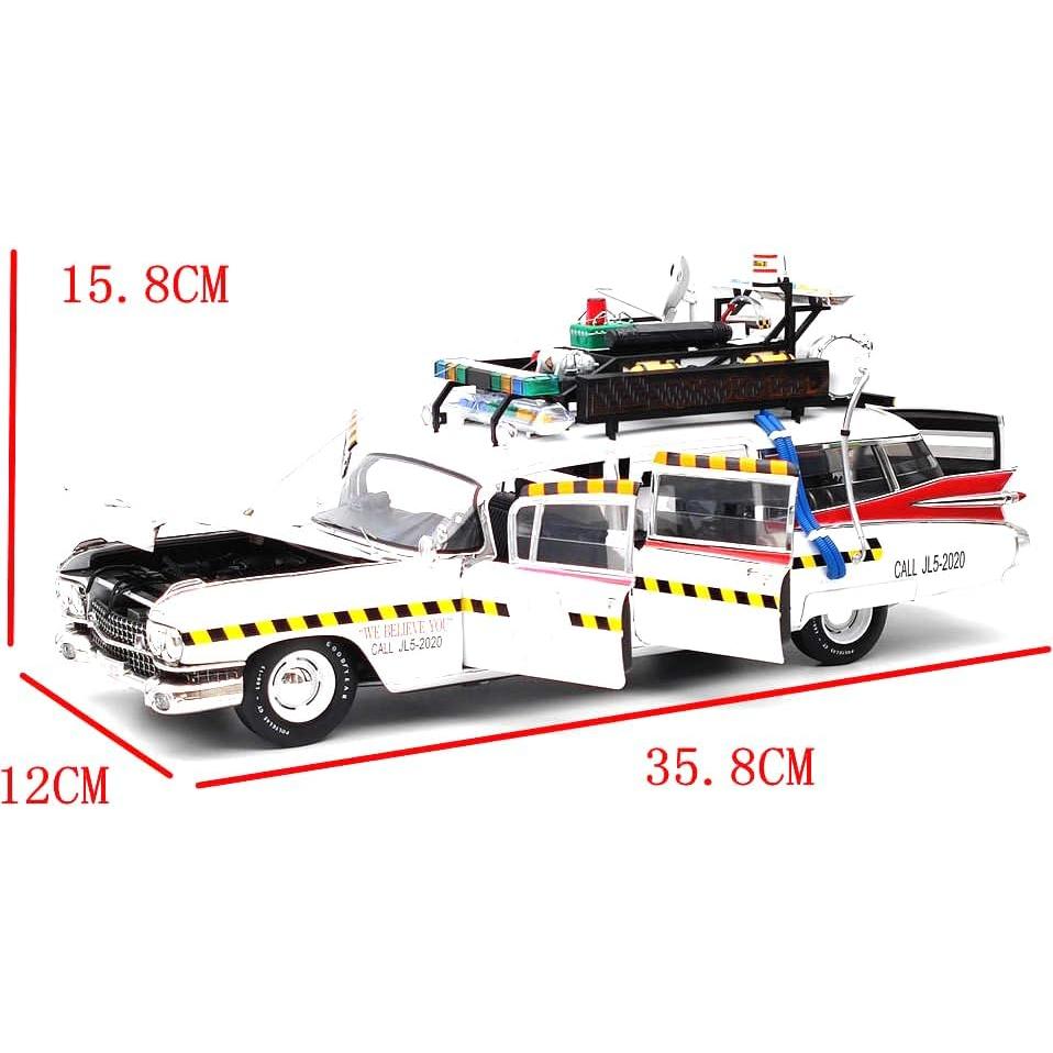 Modelo Diecast ECTO-1A Mattel 1:18 Edición Limitada Blanco