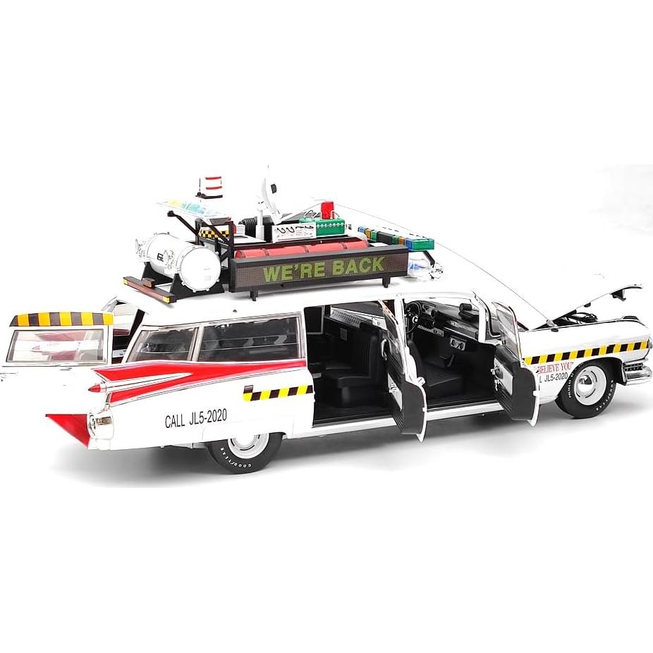 Modelo Diecast ECTO-1A Mattel 1:18 Edición Limitada Blanco