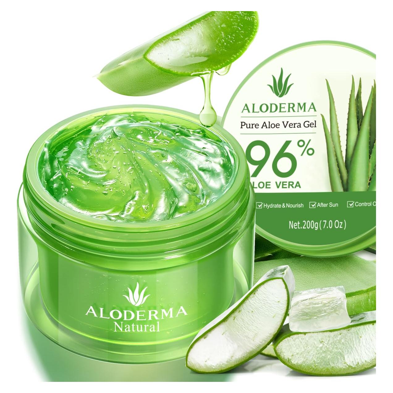 Gel de Aloe Vera Orgánico Aloderma 96% Puro 200g