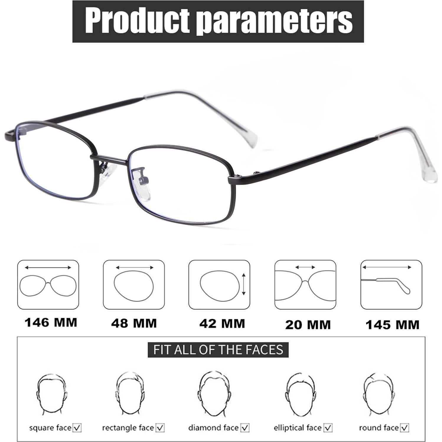 Gafas de luz azul ADE WU rectangulares para hombres y mujeres